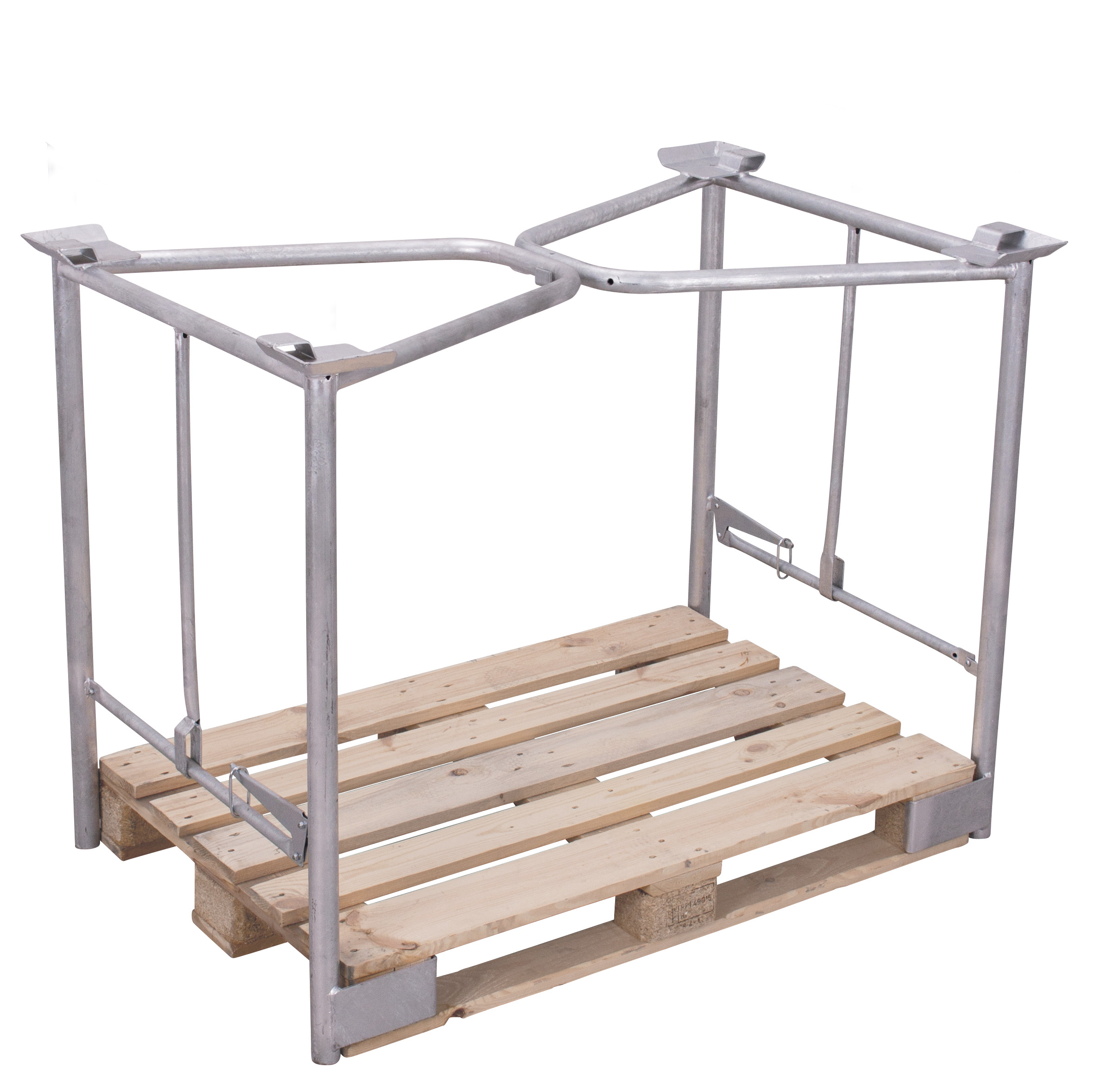 Langlebiger Palettenaufsatz Typ 65K, verzinkt, 1200 × 800 mm, 800 mm Höhe, 1500 kg Auflast, ideal für Lager & Transport Strapazierfähiger Palettenaufsatz Typ 65K, verzinkt, 1200 × 1000 mm, 1600 mm Höhe, 750 kg Auflast, ideal für Lager & Transport