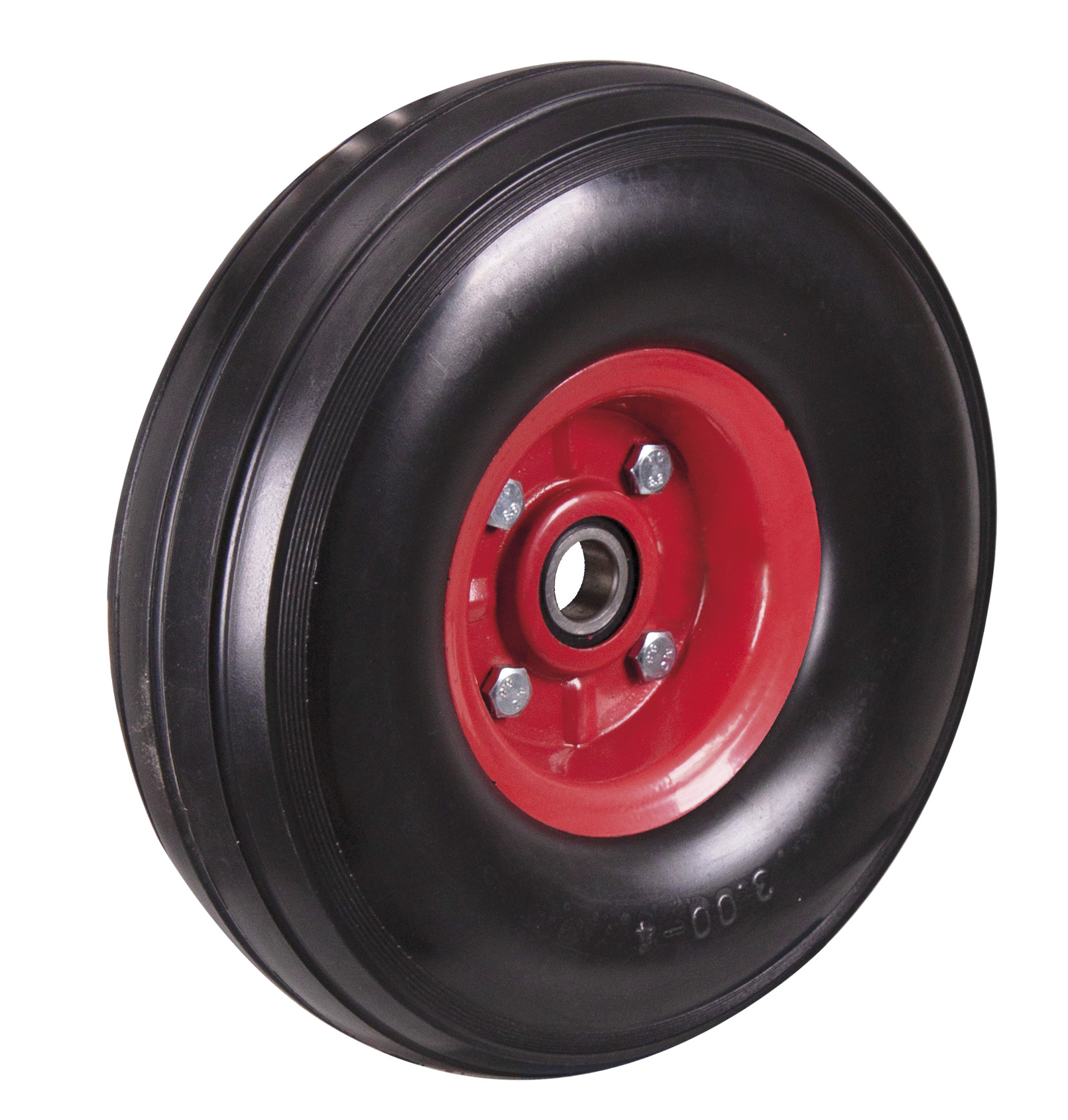 Zuverlässiges pannensicheres Rad Ø 260 mm auf Stahlfelge, feuerrot Zuverlässiges pannensicheres Rad Ø 260 mm auf Stahlfelge, feuerrot