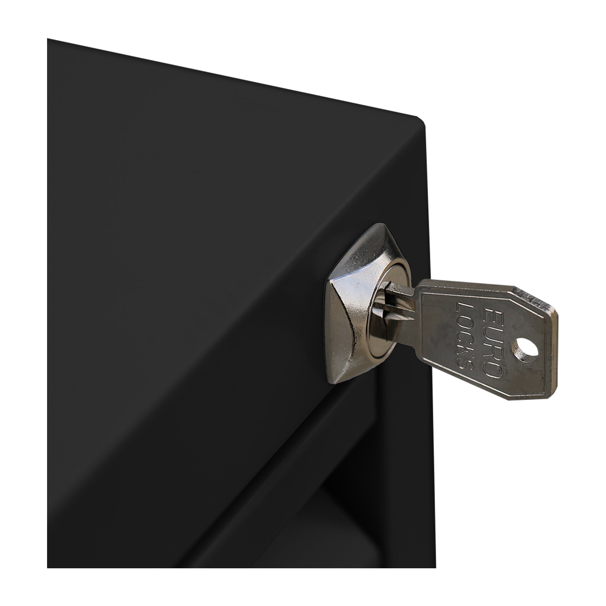 Stahl-Hängeregistraturschrank 2 Schübe doppelbahnig – Tiefschwarz