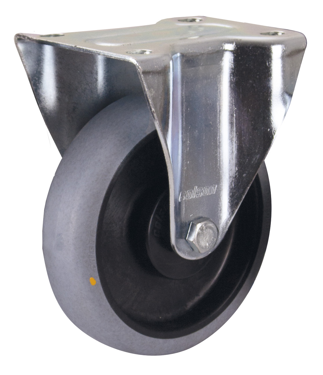 Leitfähige Bockrolle 160 mm aus ESD-Gummi, 200 kg Traglast, Bauhöhe 195 mm, spurlos Leitfähige Bockrolle 160 mm aus ESD-Gummi, 200 kg Traglast, Bauhöhe 195 mm, spurlos