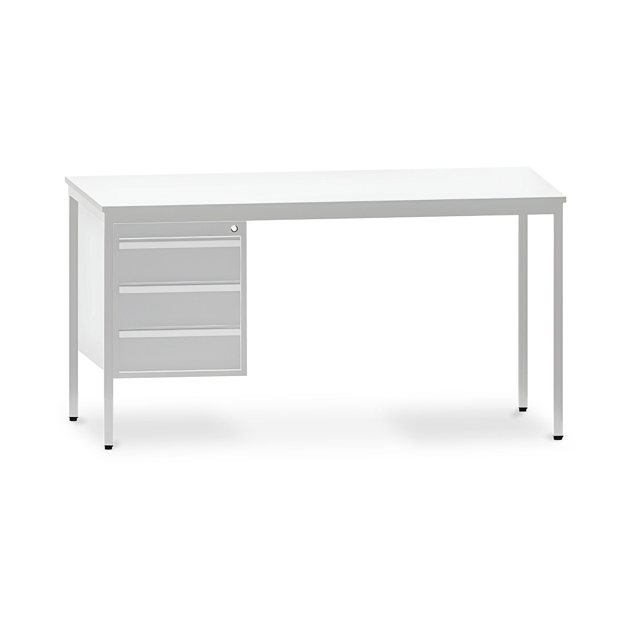 Schreibtisch mit Hängecontainer, 1600 x 800 x 750 mm – 3 Schubladen links Schreibtisch mit Hängecontainer, 1600 x 800 x 750 mm – 3 Schubladen links