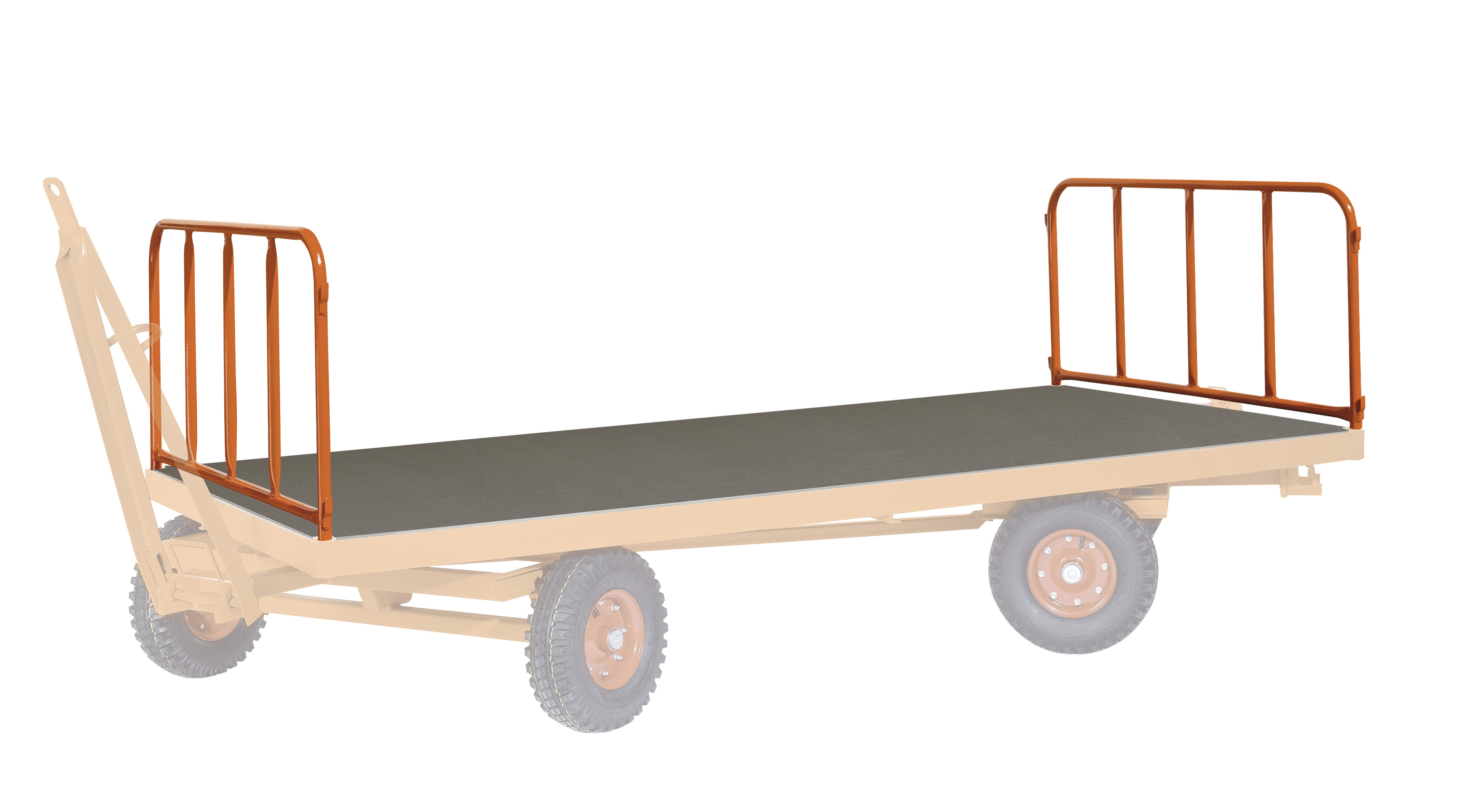 Stahlrohrwände 3000 × 1500 mm für Industrieanhänger, 750 mm Höhe, RAL 2004, ideal zur Ladungssicherung