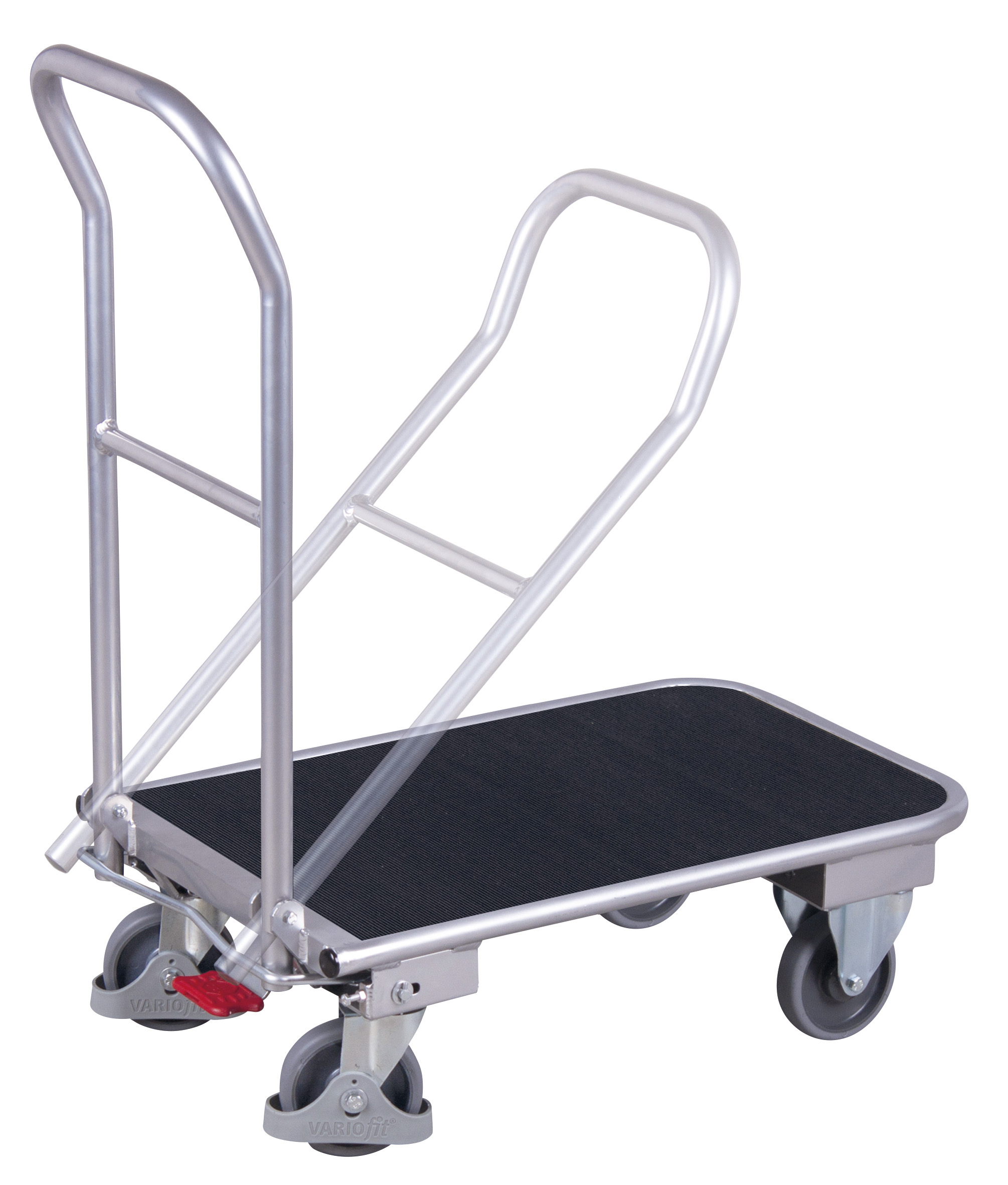 Leichter Aluminium Klappbügelwagen 815 × 450 mm mit Riffelblech und Riefengummimatte, 200 kg Traglast, ideal für Lager & Werkstatt Robuster Aluminium Klappbügelwagen 995 × 600 mm mit Riffelblech und Riefengummimatte, 200 kg Traglast, ideal für Lager & Werkstatt