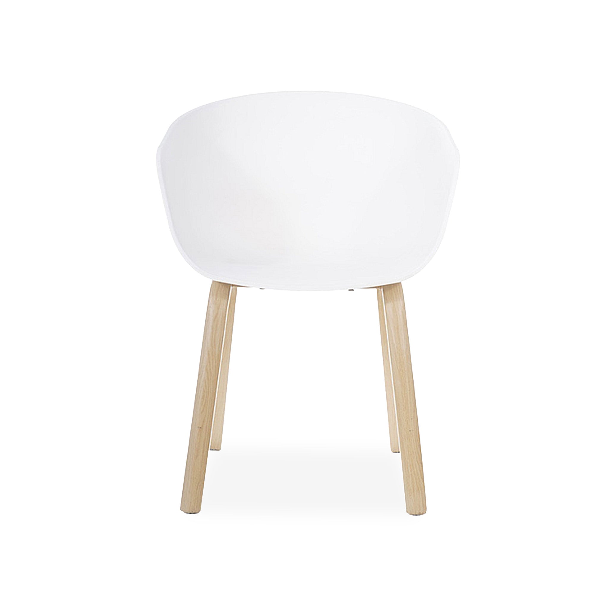 Weißer Design-Stuhl mit Eichenoptik-Gestell – Modern & Komfortabel für Büro & Zuhause