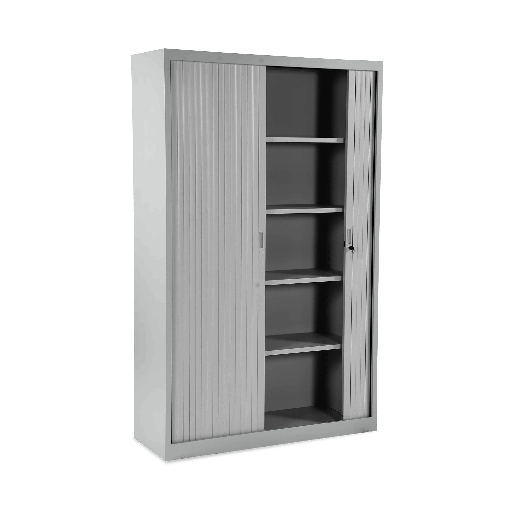 Hoher Rollladenschrank 1200 × 450 × 1950 mm, farbe lichtgrau, 5 OH