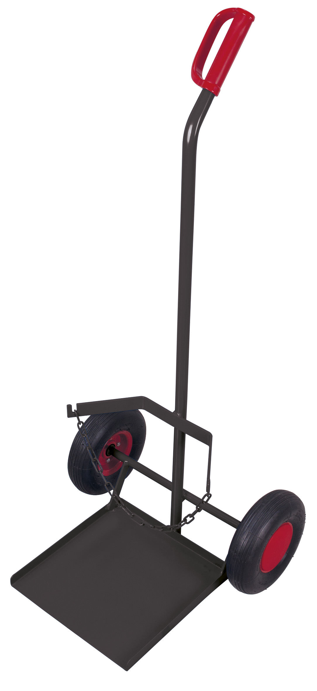 Robuste Stahlflaschenkarre für 1 Propangasflasche 11 kg, 570 x 555 x 1250 mm, 100 kg Traglast, Luftbereifung, RAL 7016, ideal für sicheren Transport Robuste Stahlflaschenkarre für 1 Propangasflasche 11 kg, 570 x 555 x 1250 mm, 100 kg Traglast, Luftbereifung, RAL 7016, ideal für sicheren Transport