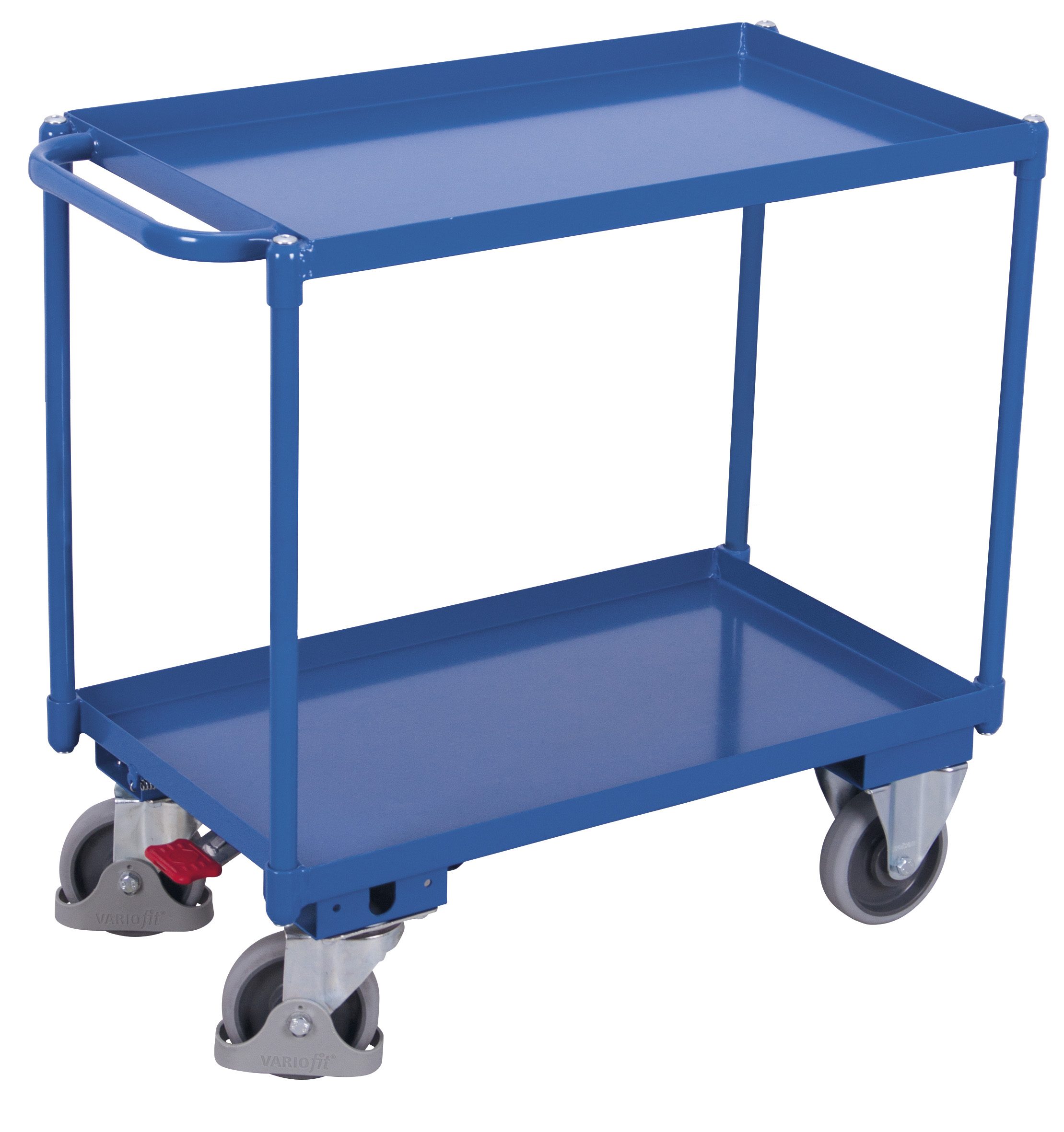 Ölsicherer Tischwagen 985 × 500 mm mit 2 Wannen-Ladeflächen, 400 kg Traglast, RAL 5010, ideal für Werkstatt & Betrieb Ölsicherer Tischwagen 1135 × 700 mm mit 2 Wannen-Ladeflächen, 400 kg Traglast, RAL 5010, ideal für Werkstatt & Betrieb