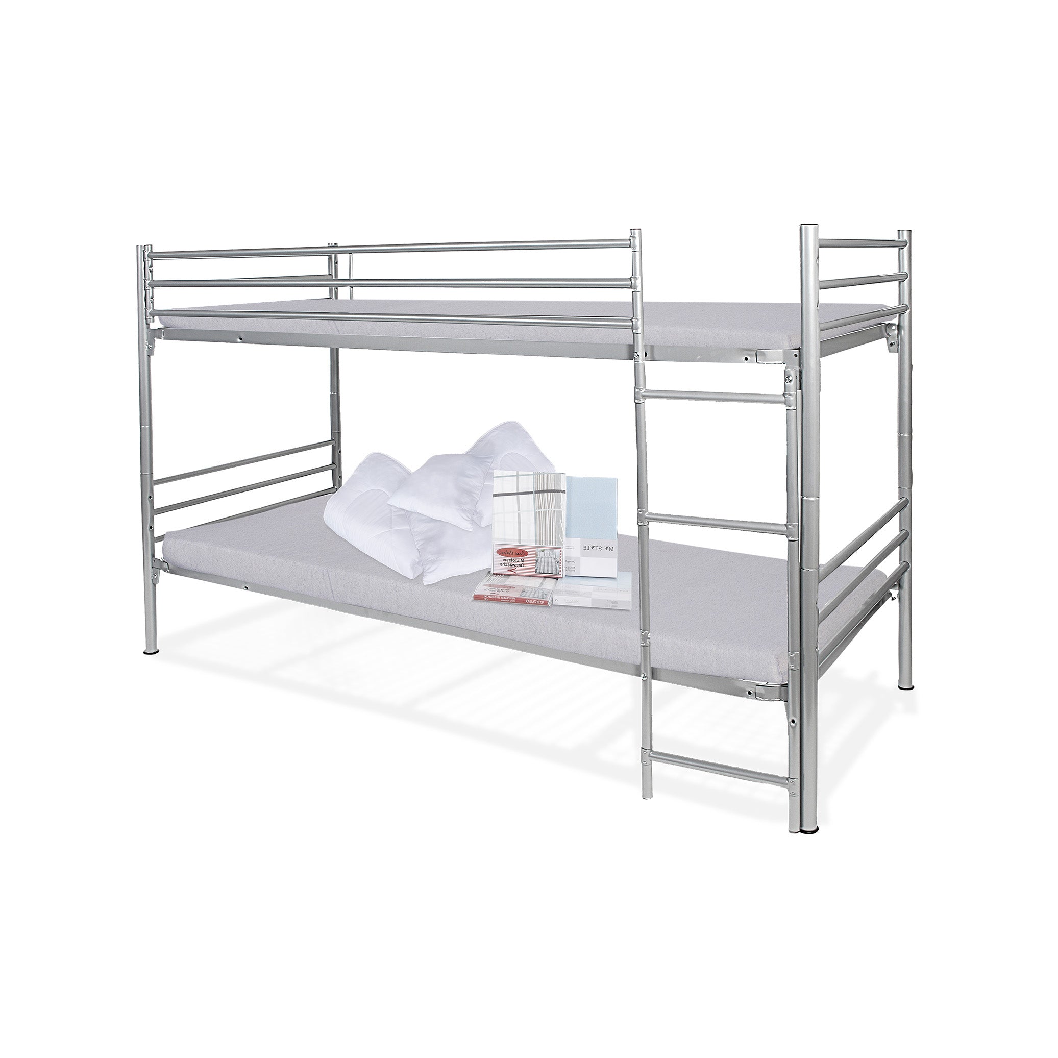 Sicherheits-Etagenbett-Komplettset für 2 Personen Ø40 mm Stahlrohr – inkl. Bettwaren – Stabil, sicher & flexibel Sicherheits-Etagenbett-Komplettset für 2 Personen Ø40 mm Stahlrohr – inkl. Bettwaren – Stabil, sicher & flexibel