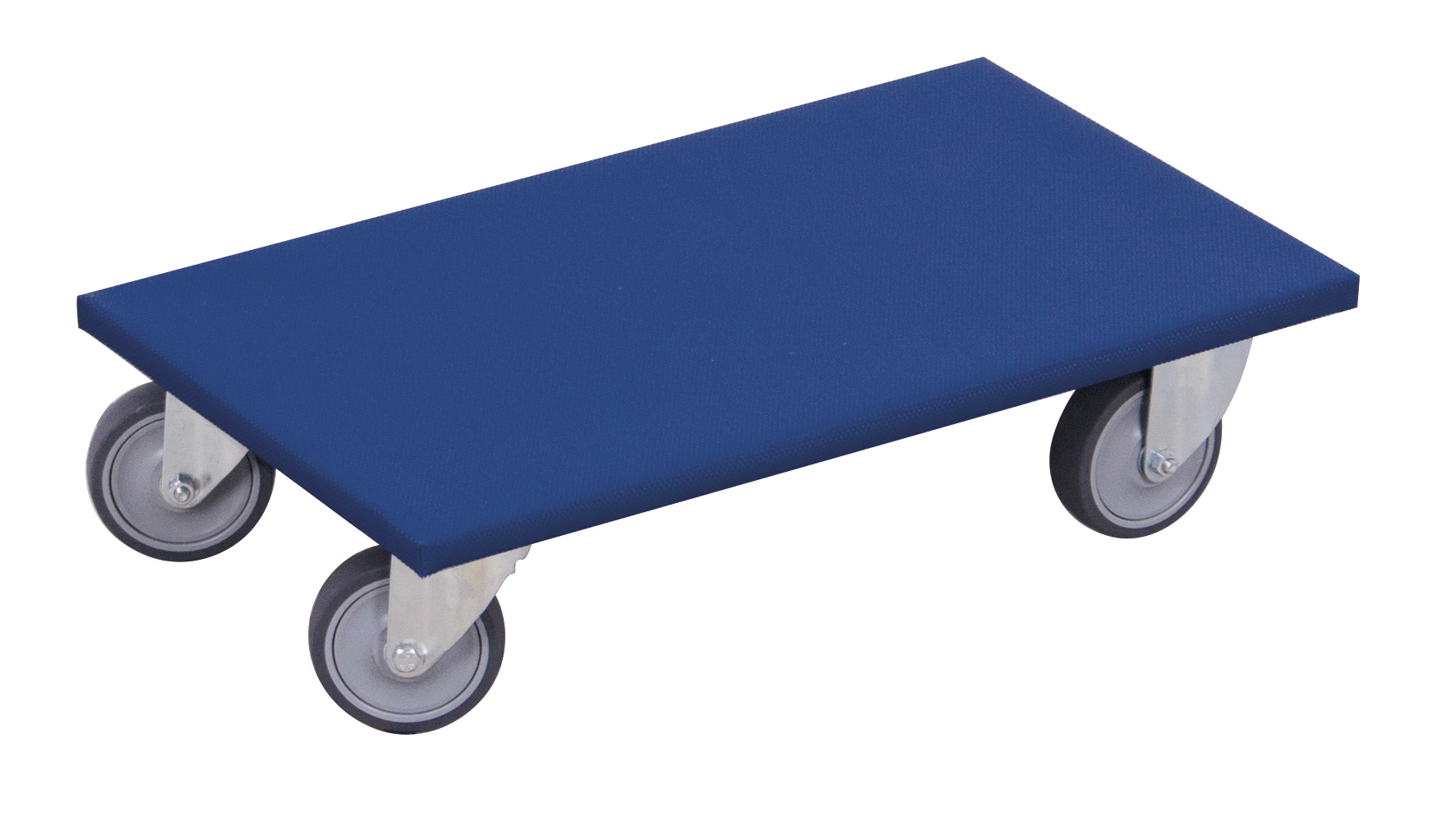 Vielseitiger Möbelhund mit thermoplastischer Bereifung 600 × 350 mm, 300 kg Traglast, VE 2 Stück, blau, spurlos