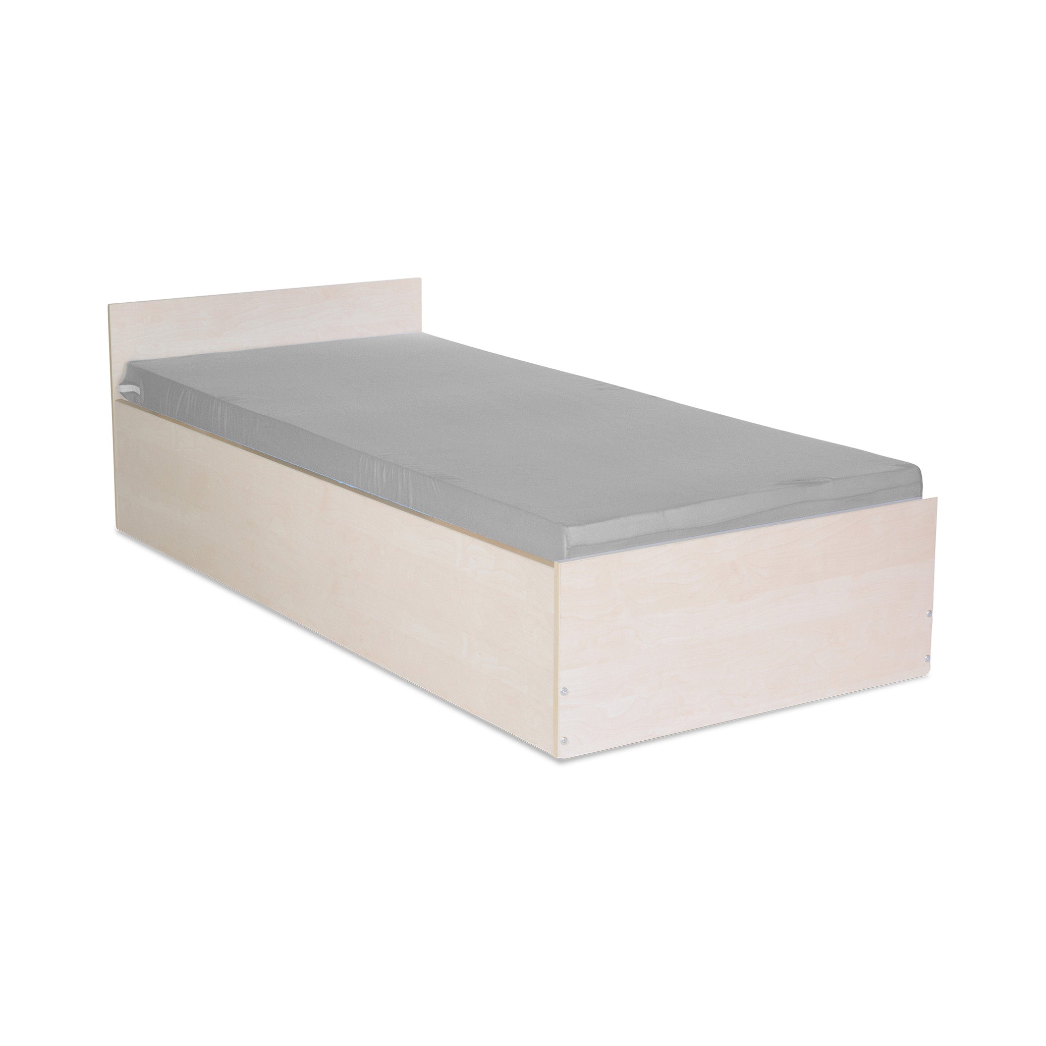 Stabiles Holz-Kastenbett 900 × 2000 mm, Dekor Ahorn – inklusive Rolllattenrost Stabiles Holz-Kastenbett 900 × 2000 mm, Dekor Ahorn – inklusive Rolllattenrost