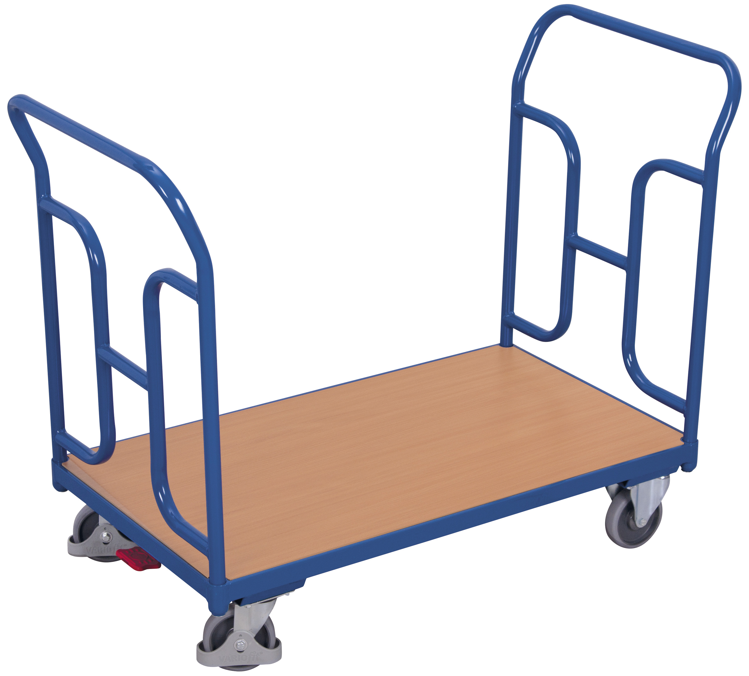 Kompakter Doppel-Schiebebügelwagen 850 × 500 mm mit gebogenen Rohren, 250 kg Traglast, RAL 5010, geeignet für Lager und Werkstatt Praktischer Doppel-Schiebebügelwagen 1000 × 600 mm mit gebogenen Rohren, 250 kg Traglast, RAL 5010, perfekt für Werkstatt und Lager