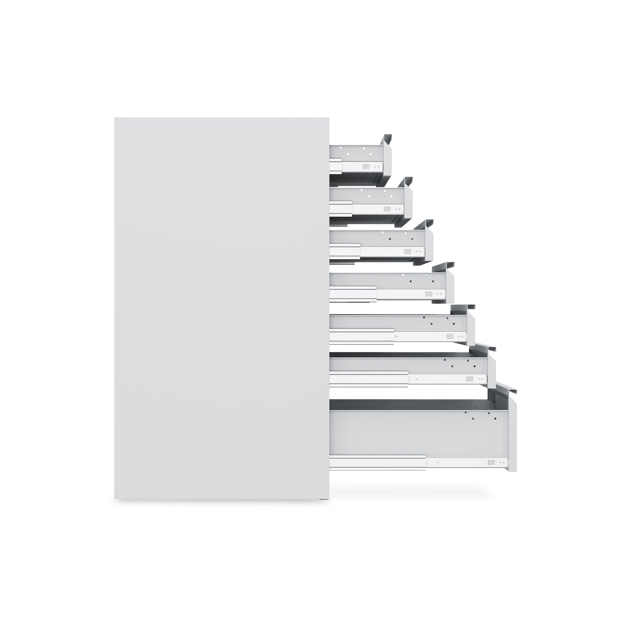 Stabiler Schubladenschrank 1000 × 500 × 900 mm – mit 14 Schubladen, Farbe lichtgrau / lichtgrau