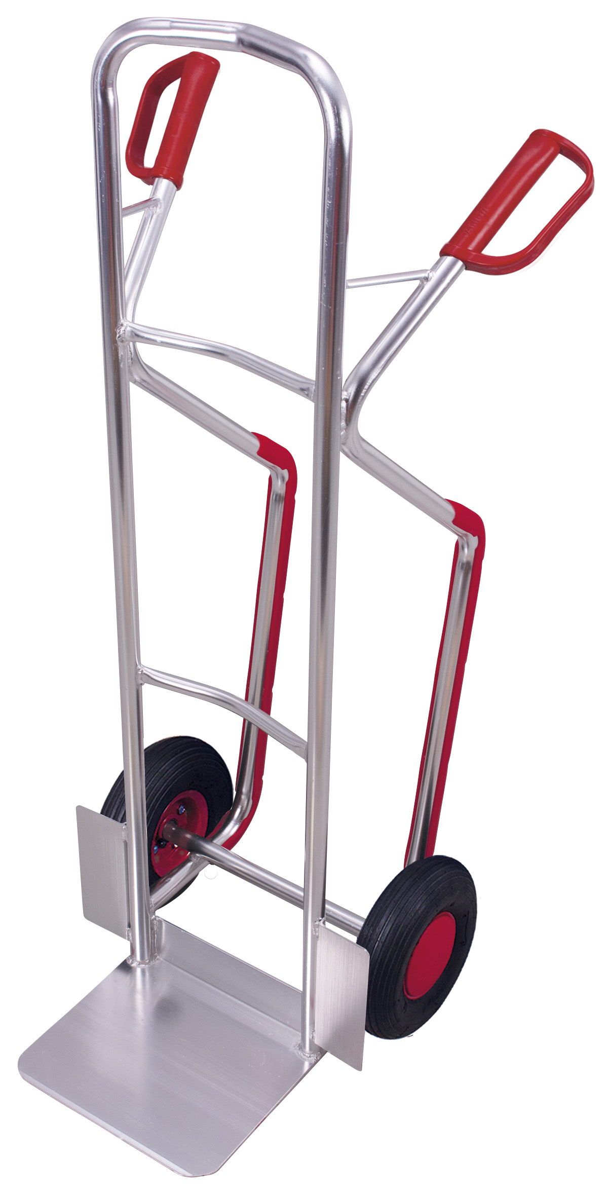 Leichtgängige Aluminiumkarre 570 × 615 × 1300 mm mit Luftbereifung, 200 kg Traglast, ideal für Lager & Transport