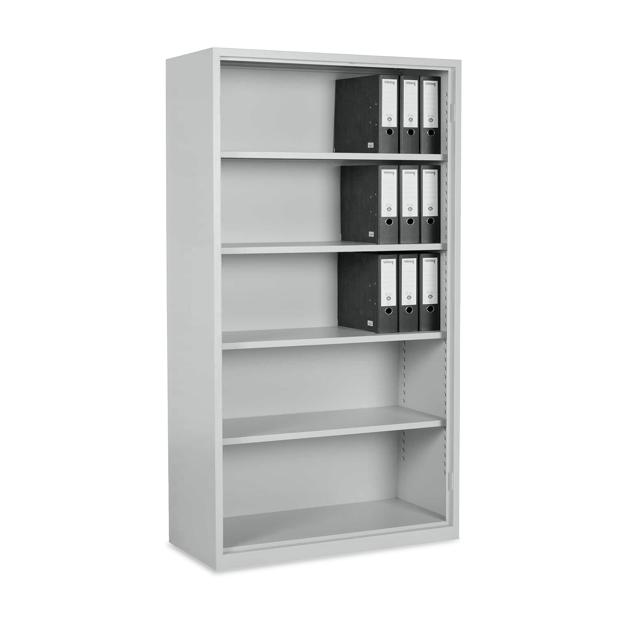 Regal mit Rückwand 1200 × 420 × 1950 mm, 5 Ordnerhöhen, Farbe Lichtgrau Regal mit Rückwand 1200 × 420 × 1950 mm, 5 Ordnerhöhen, Farbe Lichtgrau