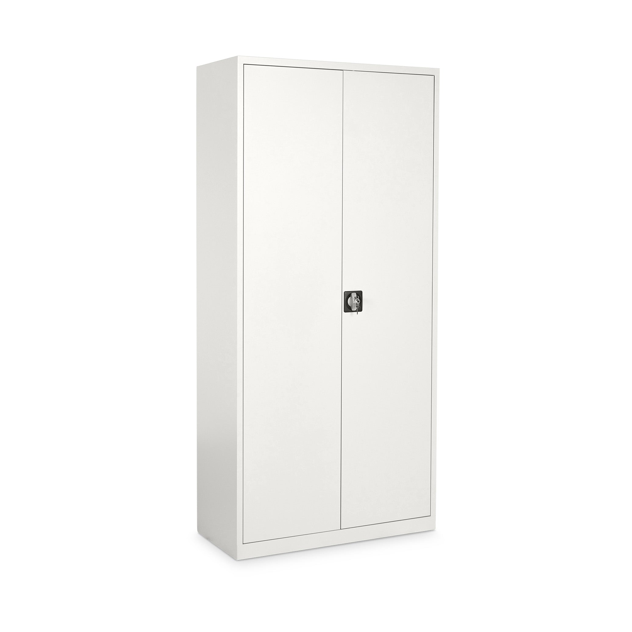 Stahl-Aktenschrank 800 × 380 × 1800 mm (4,5 Ordnerhöhen), Reinweiß – robuster Stahlschrank für sichere Aktenaufbewahrung