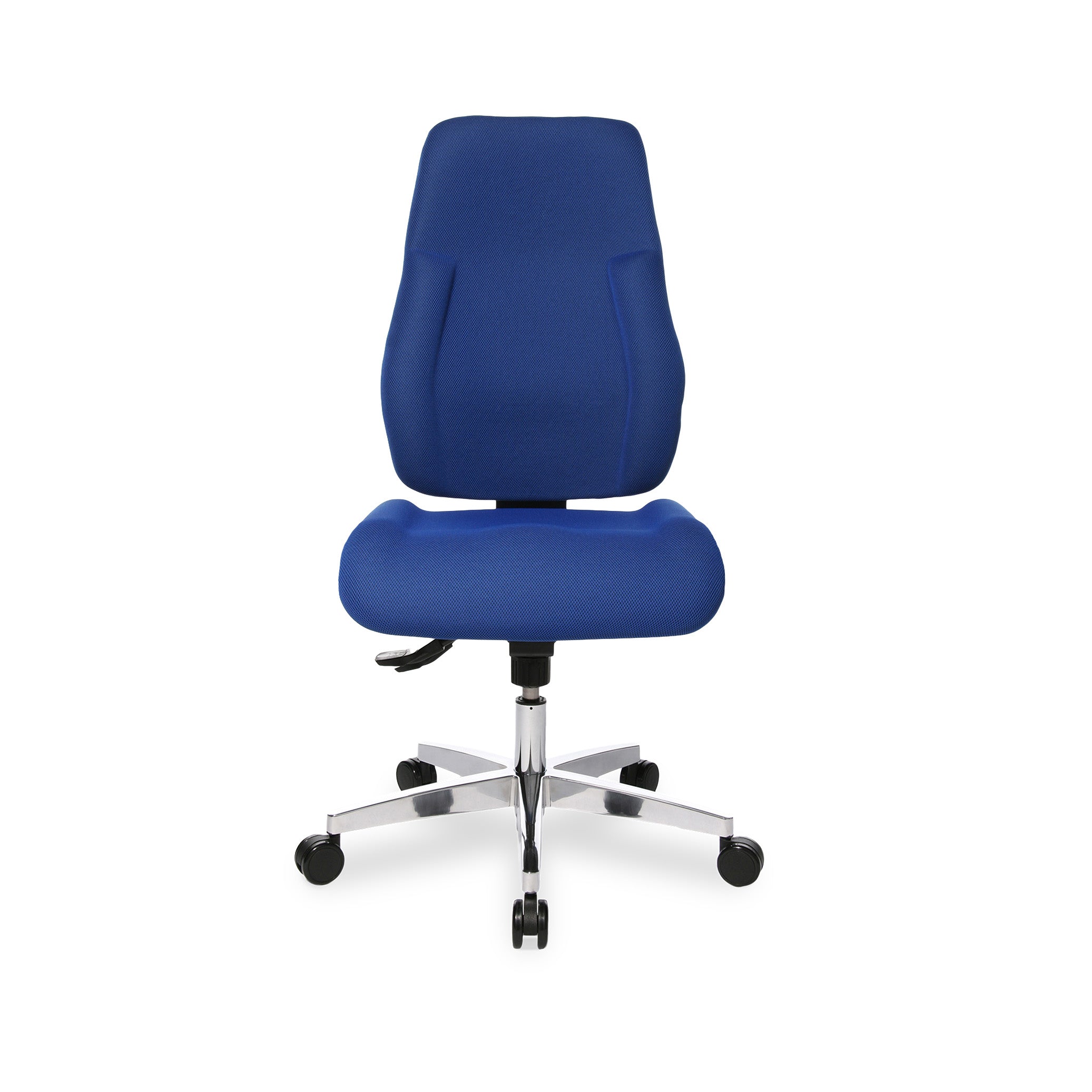 Ergonomischer Bürodrehstuhl "Office" – Chromgestell mit Polster in Blau – Gesund sitzen & produktiv bleiben Ergonomischer Bürodrehstuhl "Office" – Chromgestell mit Polster in Blau – Gesund sitzen & produktiv bleiben