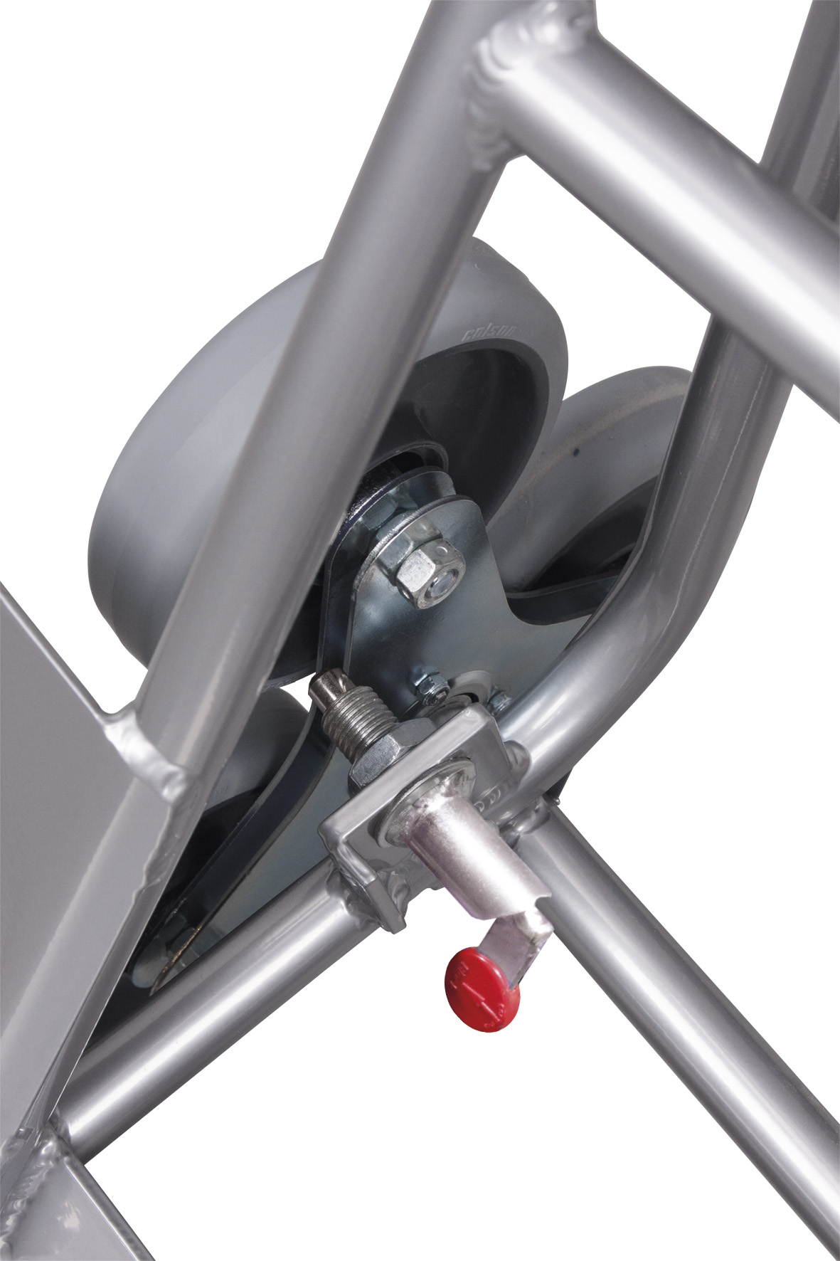 Leichte Aluminium-Treppenkarre 610 × 630 × 1310 mm mit dreiarmigen Radsternen, Radsatz aus TPE