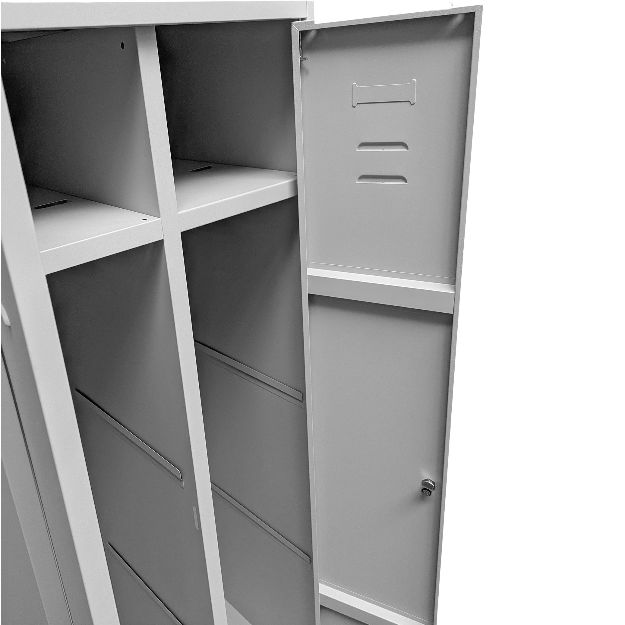 Stahl-Kleiderspind (600 mm) – Doppelspind mit optionalen Fachböden – robust & vielseitig für Umkleiden, Schulen & Betriebe