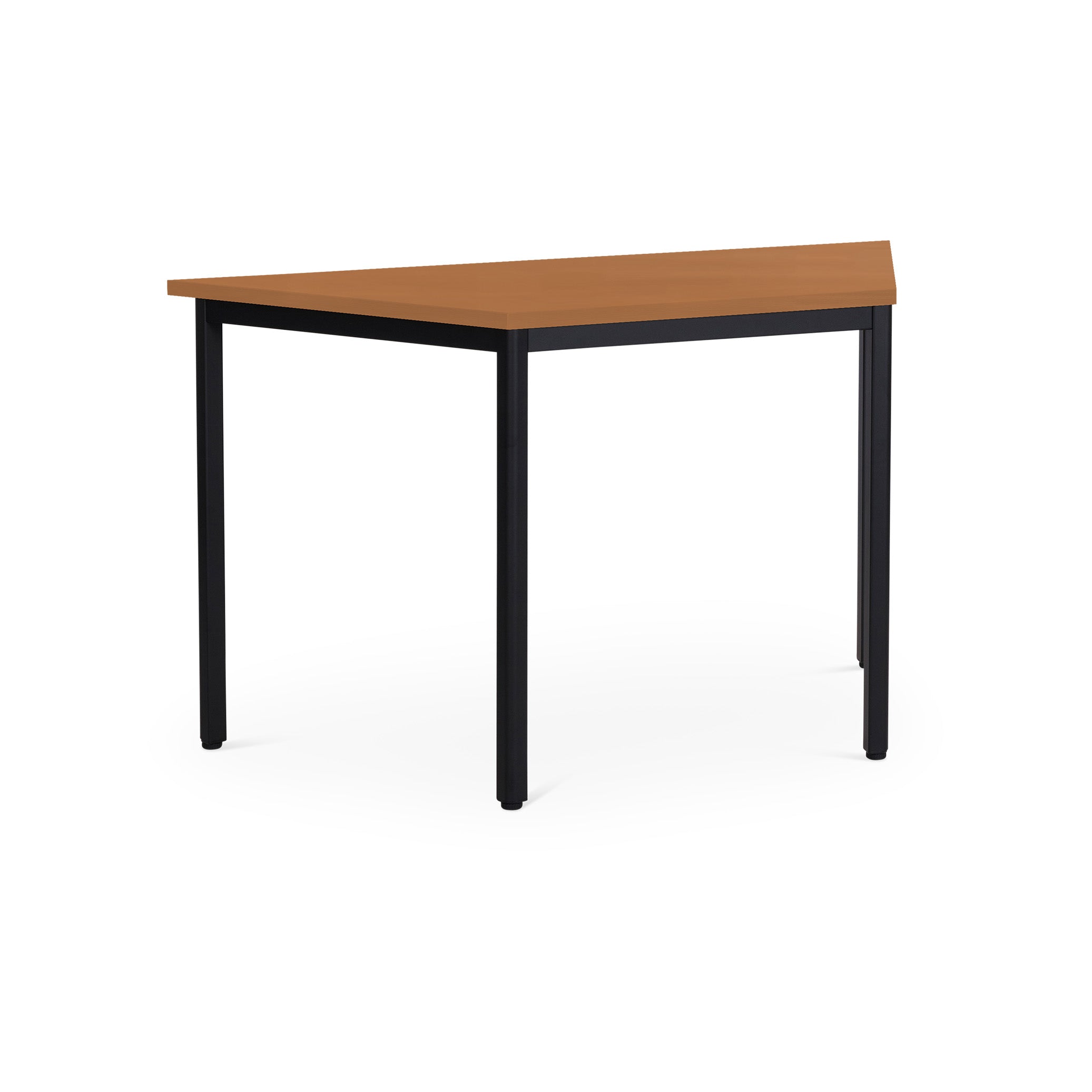 Trapezförmiger Mehrzwecktisch 1400 × 700 × 750 mm, mit lackierten Füßen, Farbe Tiefschwarz/Buche