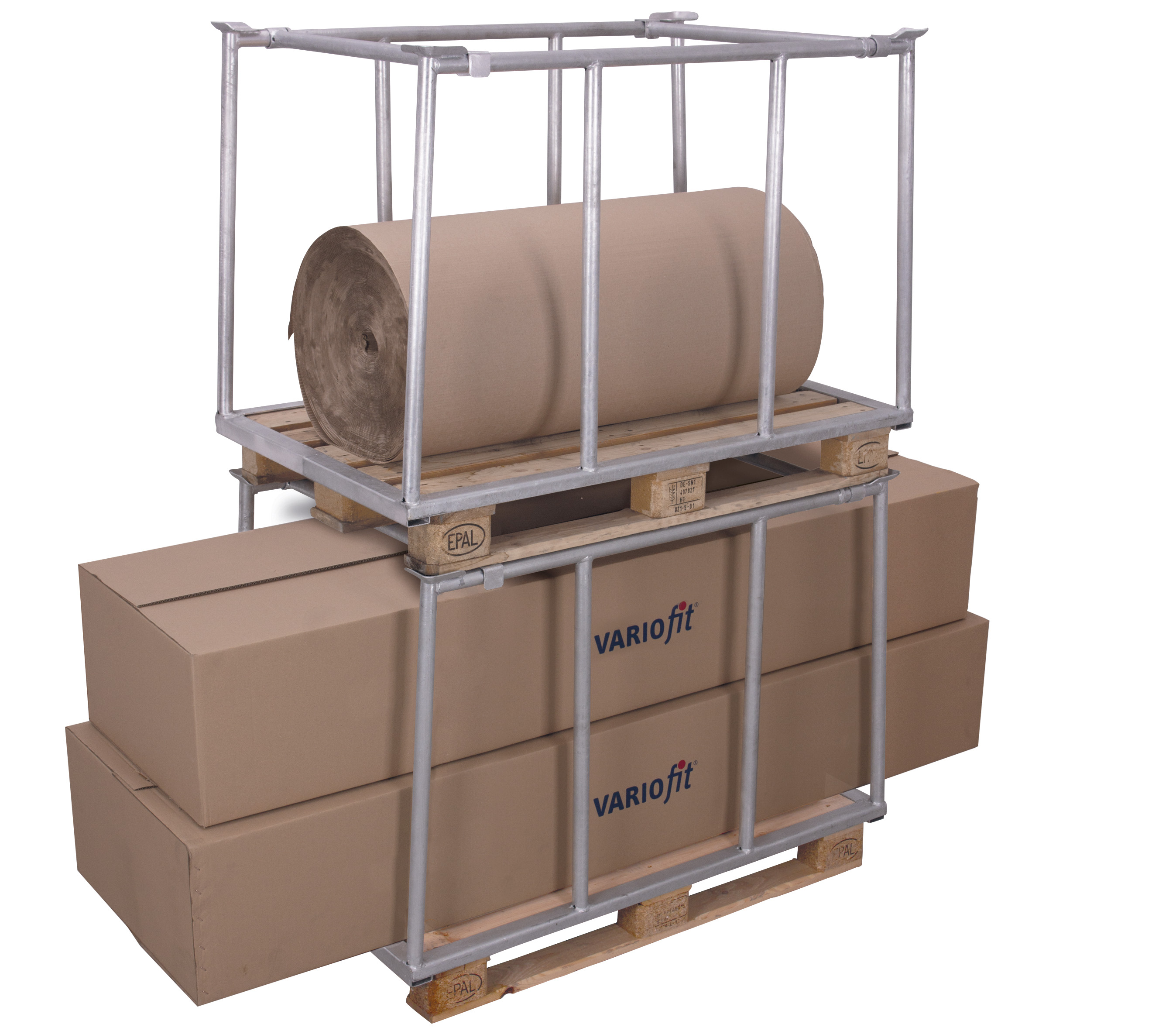Strapazierfähiger Palettenaufsatz Typ 75, 1200 × 800 mm, verzinkt, Nutzhöhe 1555 mm, 1000 kg Auflast, klappbar, stapelbar