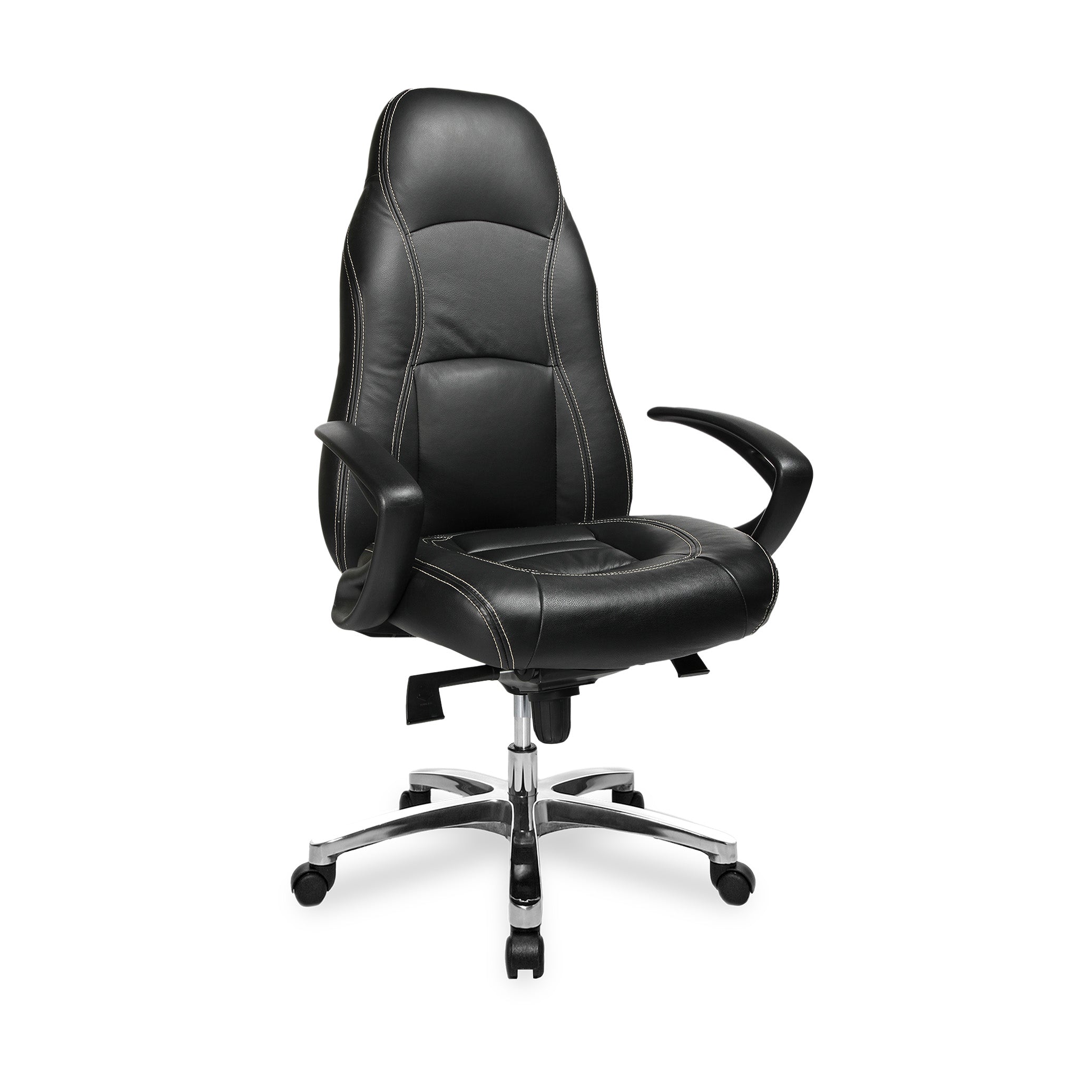 Chefsessel RS1 – Luxuriöser Leder-Bürosessel mit Design-Elementen & Armlehnen, GS geprüft