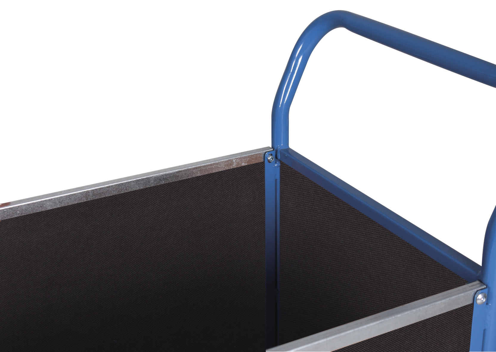 Extra großer Dreiwandwagen 2195 × 800 mm mit Siebdruckplatte, 1000 kg Traglast, RAL 5010, ideal für Lager & Werkstatt