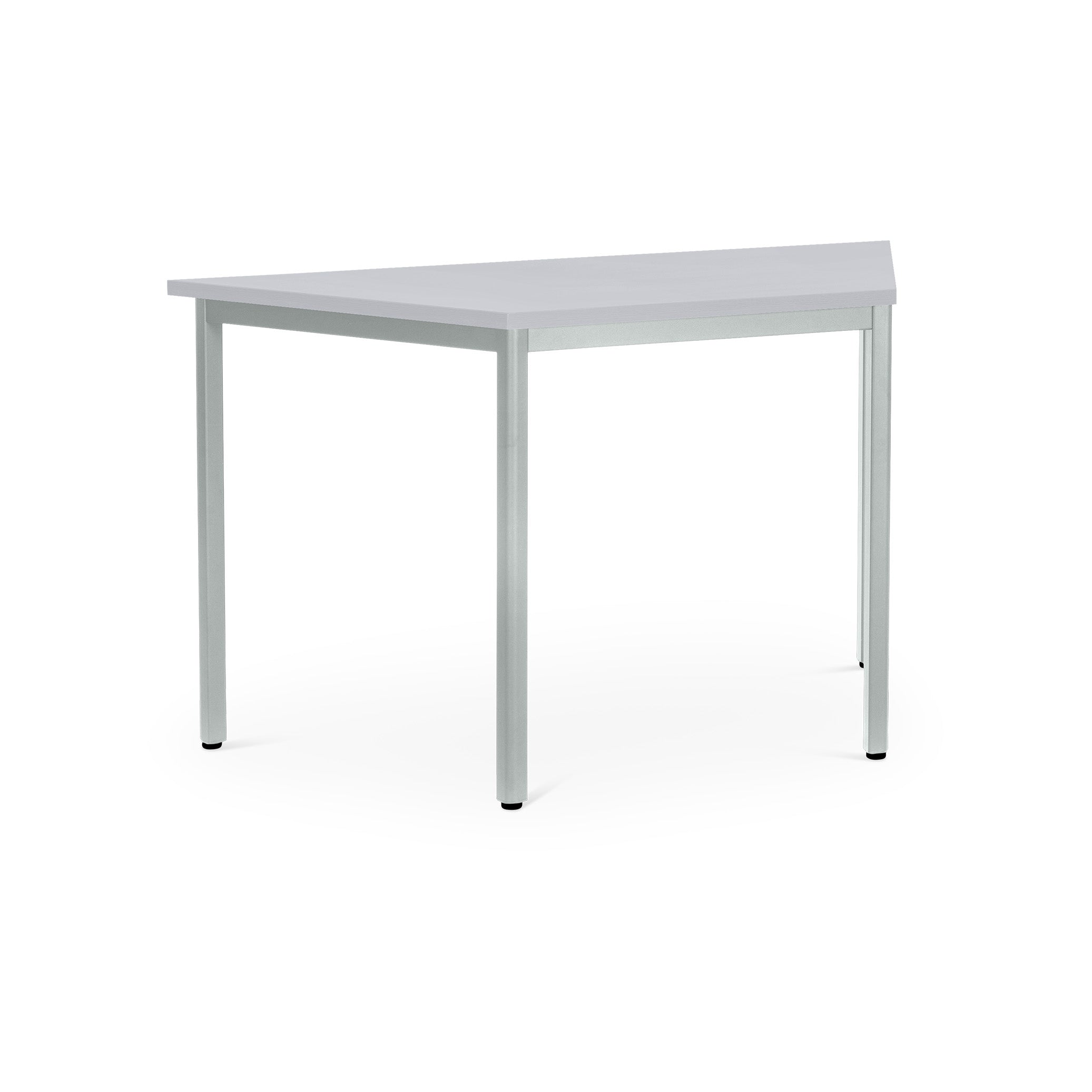 Trapezförmiger Mehrzwecktisch 1400 × 700 × 750 mm, mit lackierten Füßen, Farbe Lichtgrau/Grau Trapezförmiger Mehrzwecktisch 1400 × 700 × 750 mm, mit lackierten Füßen, Farbe Lichtgrau/Grau