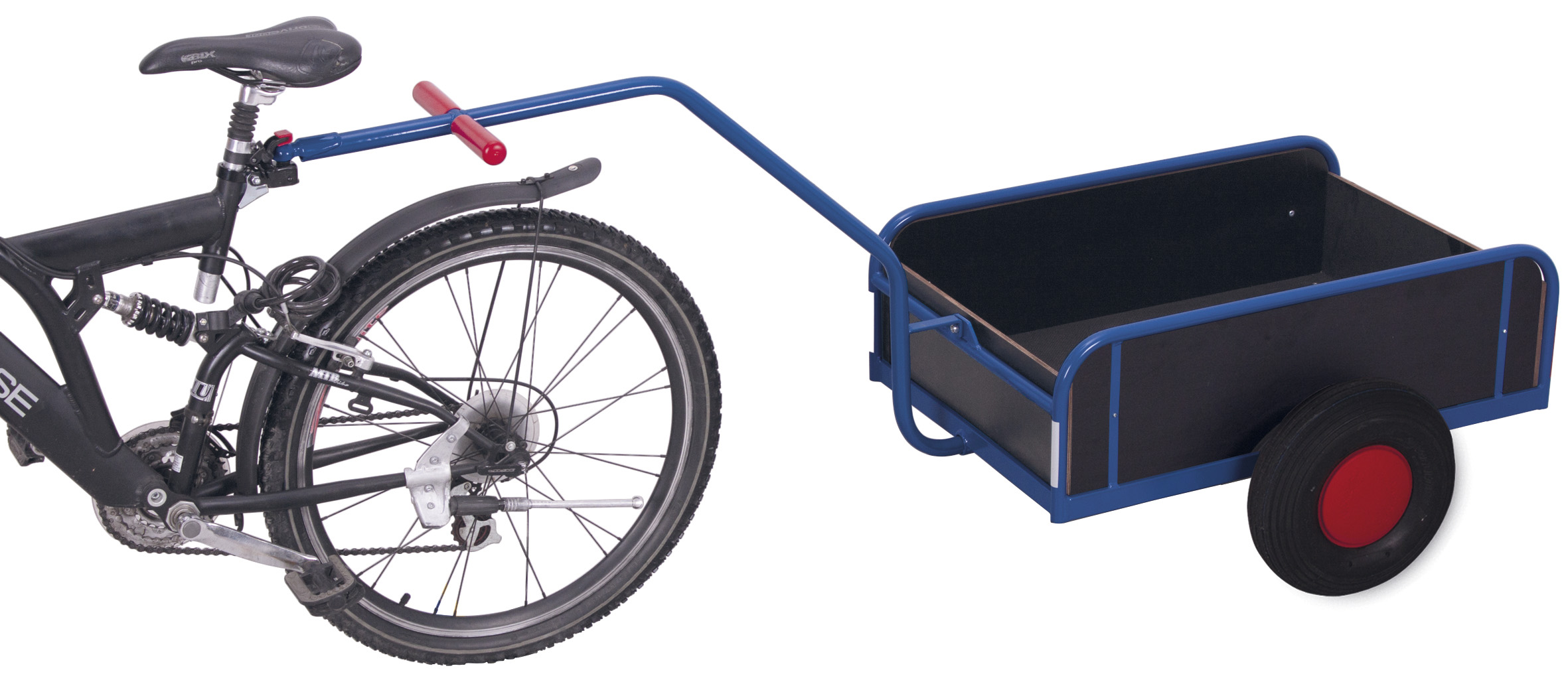 XXL-Fahrradanhänger mit Bordwand 2135 × 810 mm mit Siebdruck-Ladefläche, 400 kg Traglast, RAL 7016, ideal für innerbetrieblichen Transport
