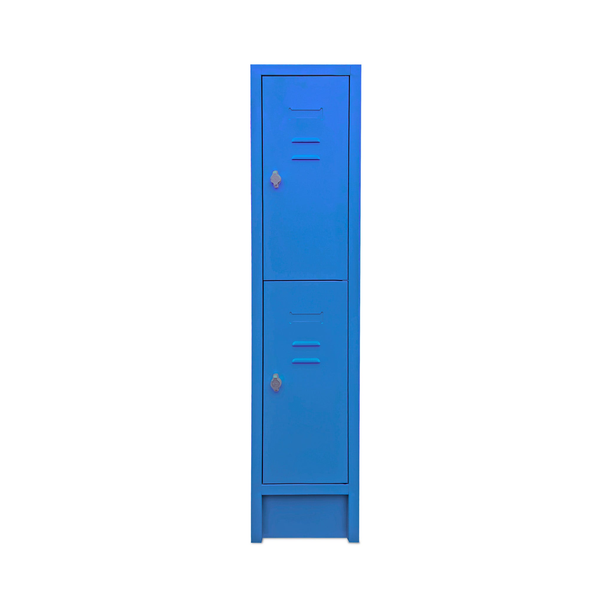 Praktischer Schulspind mit 1 Abteil und 2 Fächern – 1600 mm Höhe – Enzianblau für frische Akzente Kindergarten-Fächerspind mit 2 Fächern, 1 Abteil, 1400 mm hoch, Farbe Enzianblau – kindgerechter Spind für sichere Aufbewahrung