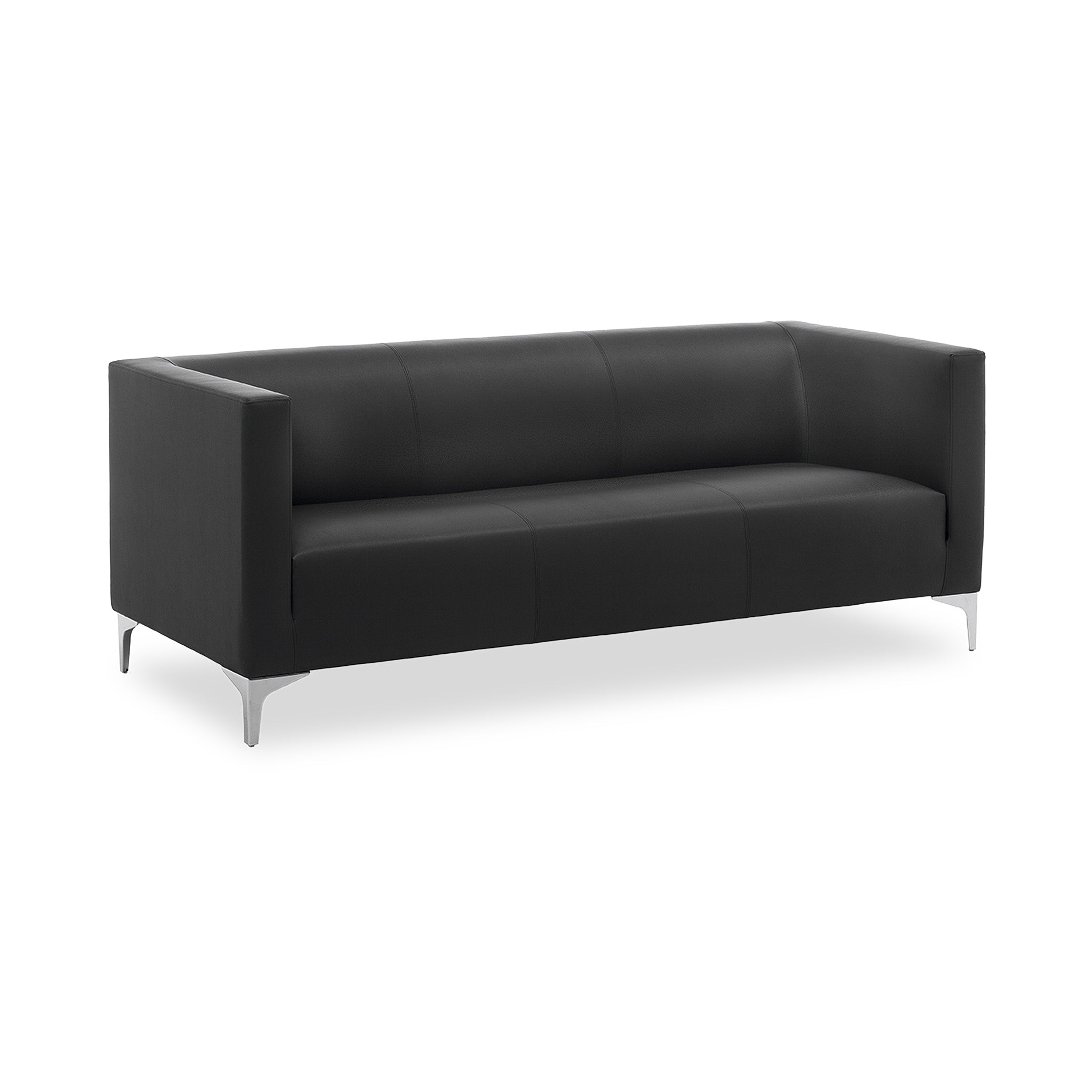 Elegante Wartebereich Couch Argo Light 03 für 3 Personen, Schwarz | Robuste Verarbeitung, h Ordnerhöhener Sitzkomfort, modernes Design