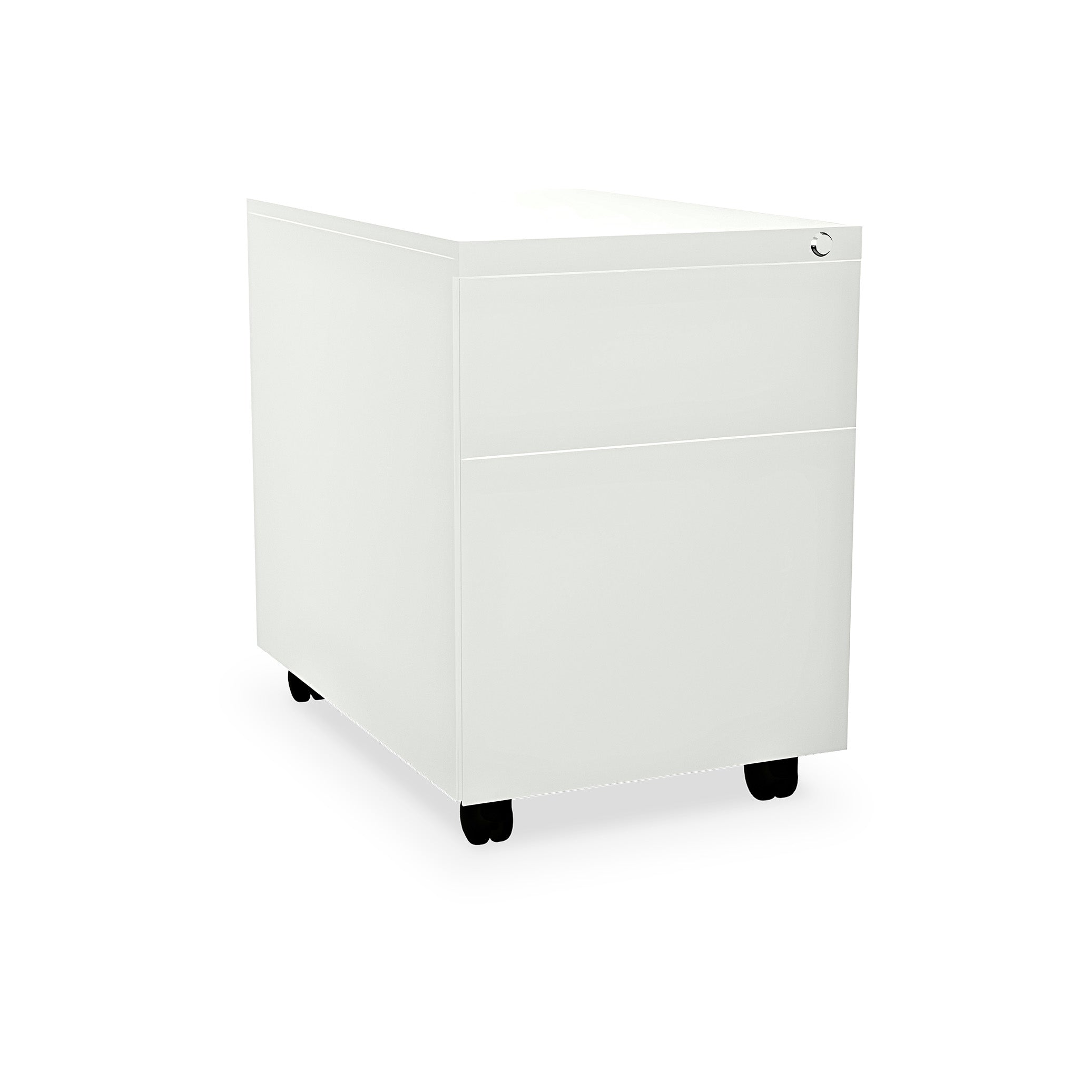 Design-Rollcontainer aus Metall mit 2 Schubladen (1 Hängeregister), 390 × 550 mm, 590 mm tief, Dekor Signalweiß/Signalweiß – ideal für Büro & Homeoffice Design-Rollcontainer aus Metall mit 2 Schubladen (1 Hängeregister), 390 × 550 mm, 590 mm tief, Dekor Signalweiß/Signalweiß – ideal für Büro & Homeoffice