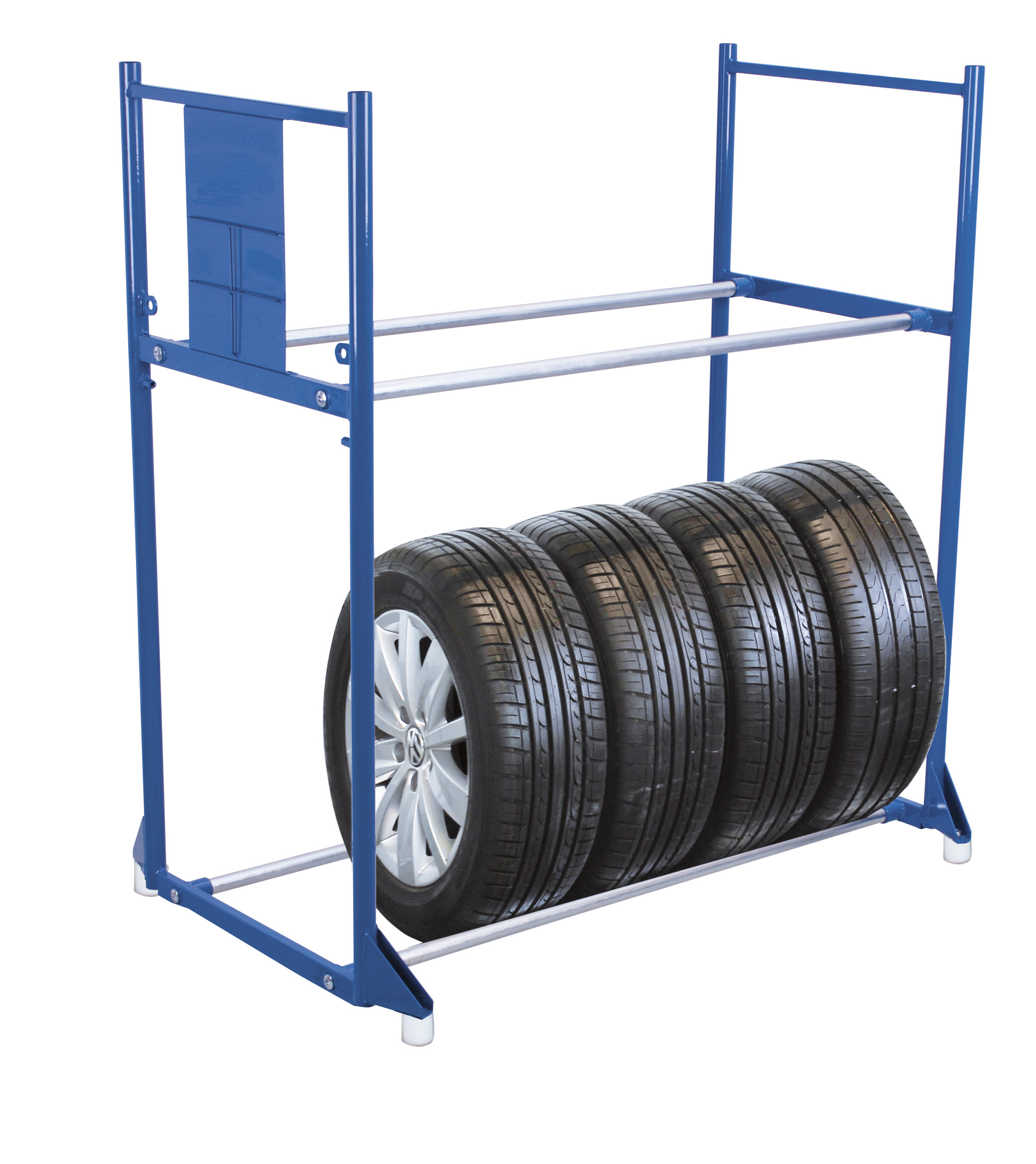 Robustes Reifenregal mit 2 Etagen 1205 x 750 x 1325 mm, verstellbar, 300 kg Traglast, verzinkte Verbindungsrohre, RAL 5010