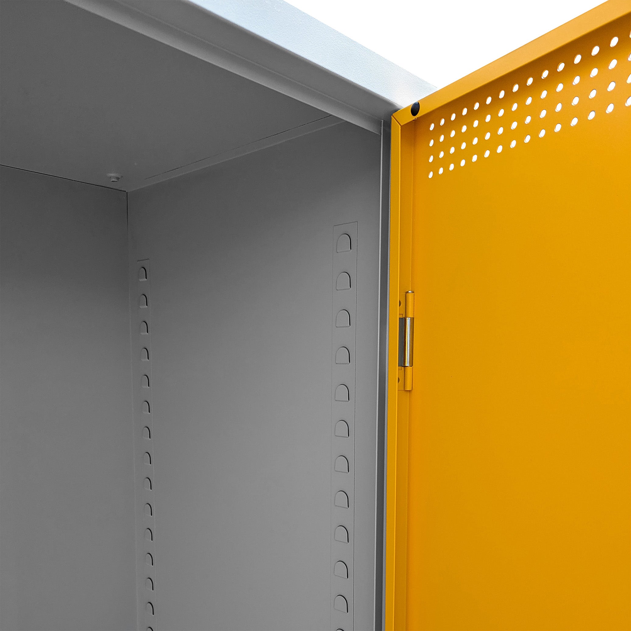Funktionaler Umweltschrank 920 × 500 × 1950 mm, farbe lichtgrau/signalgelb