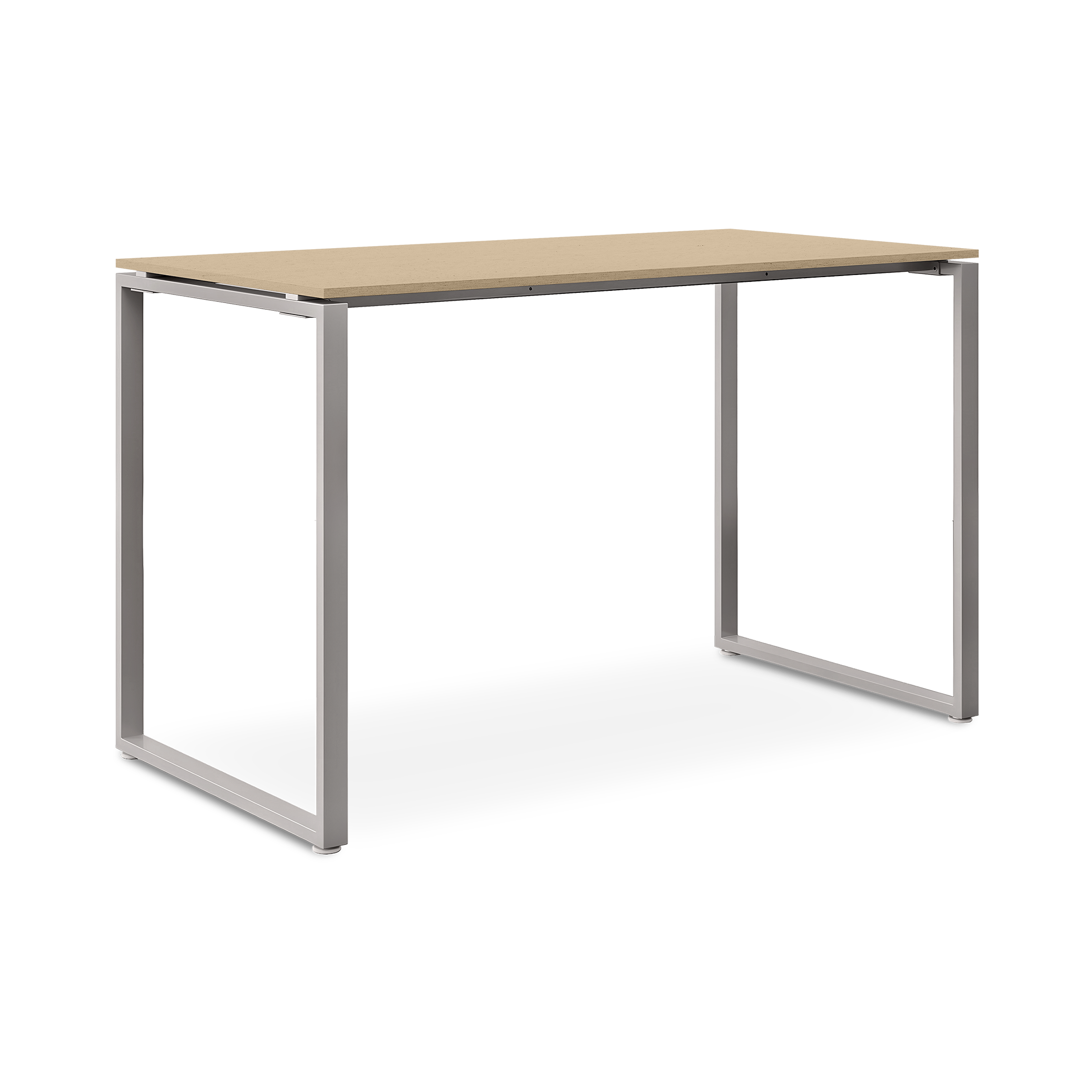 Geräumiger Bistrotisch 1600 × 800 × 1120 mm, mit lackierten Füßen, Farbe Weißaluminium/Ahorn Geräumiger Bistrotisch 1600 × 800 × 1120 mm, mit lackierten Füßen, Farbe Weißaluminium/Ahorn