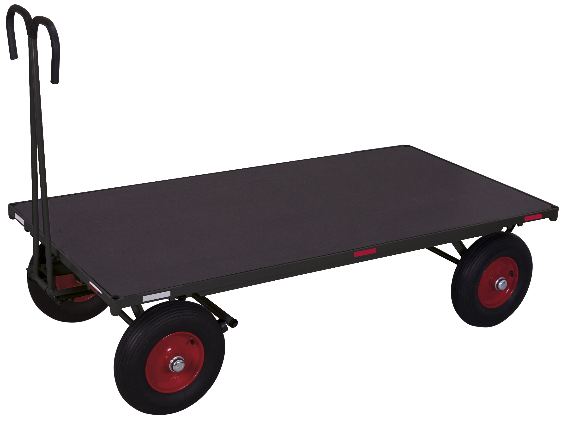 Robuster Handpritschenwagen ohne Bordwand, Luftbereifung, RAL 7016, 1665 × 800 × 1340 mm