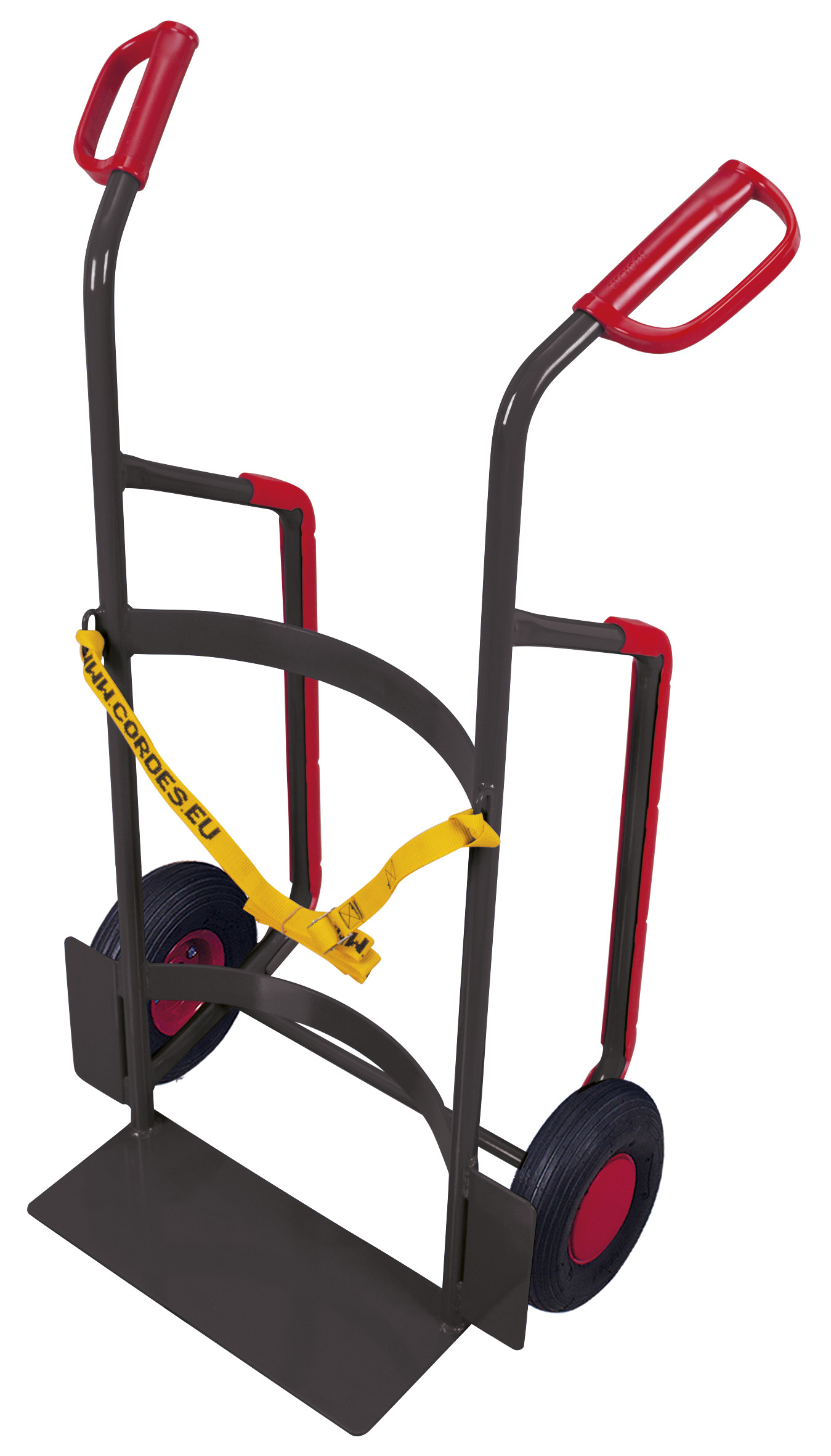 Vielseitige Fasskarre 660 × 470 × 1190 mm für 200-Liter-Kunststofffässer, Luftbereifung, RAL 7016, ideal für Lager & Transport Vielseitige Fasskarre 660 × 470 × 1190 mm für 200-Liter-Kunststofffässer, Luftbereifung, RAL 7016, ideal für Lager & Transport
