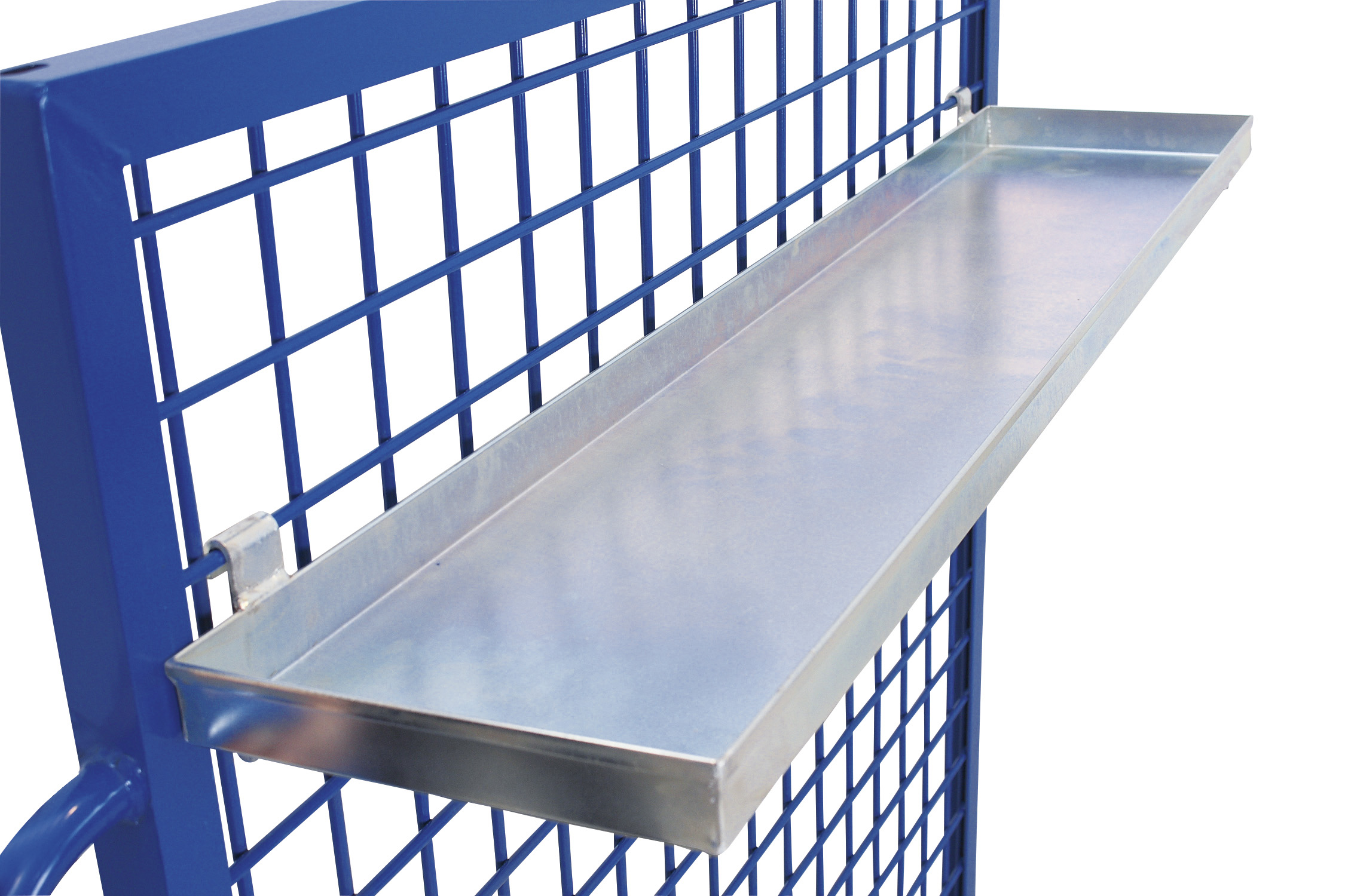 Verzinkter Materialkasten, 1200 × 265 × 110 mm, Traglast 50 kg, für Werkstattregale und Lagersysteme