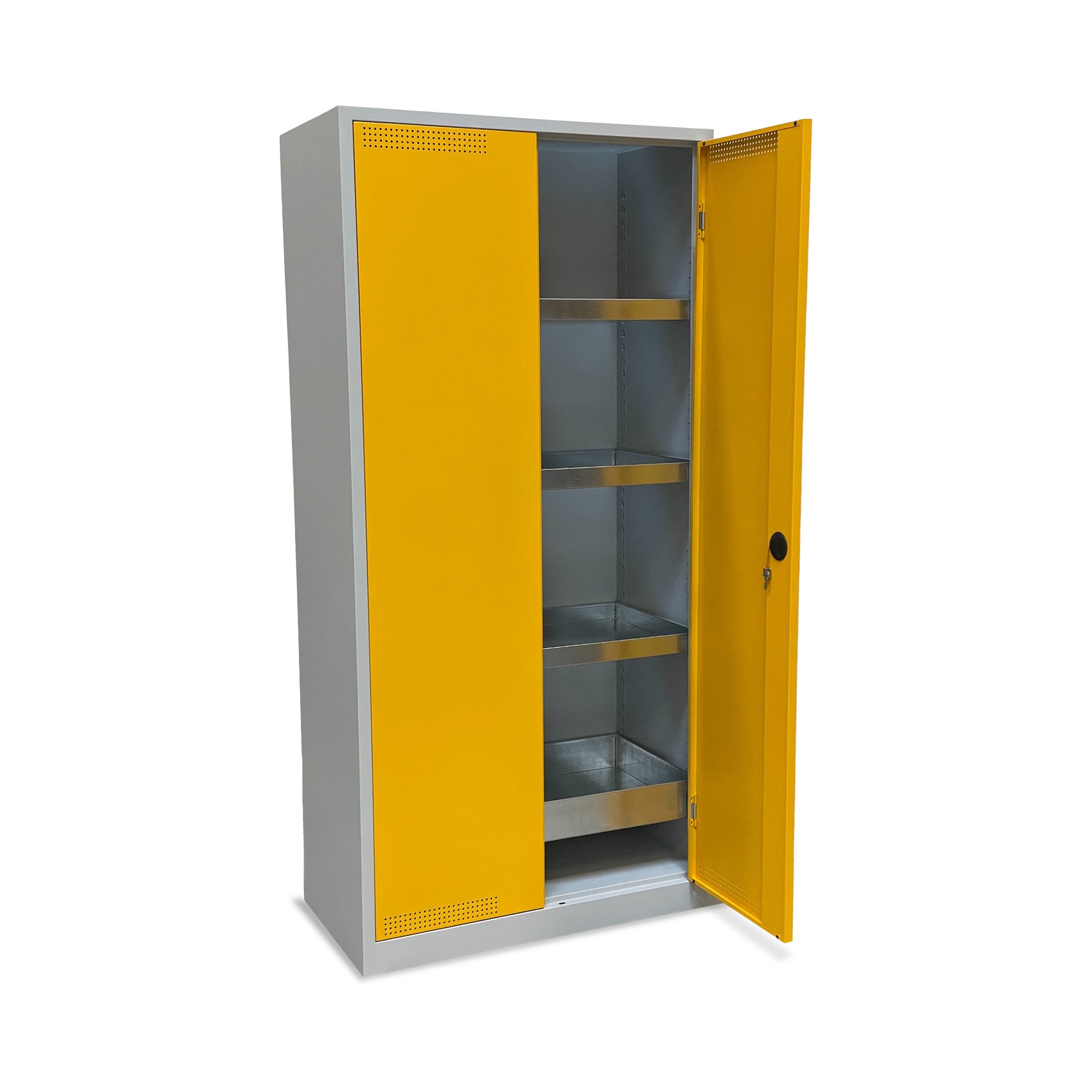 Funktionaler Umweltschrank 920 × 500 × 1950 mm, farbe lichtgrau/signalgelb Funktionaler Umweltschrank 920 × 500 × 1950 mm, farbe lichtgrau/signalgelb