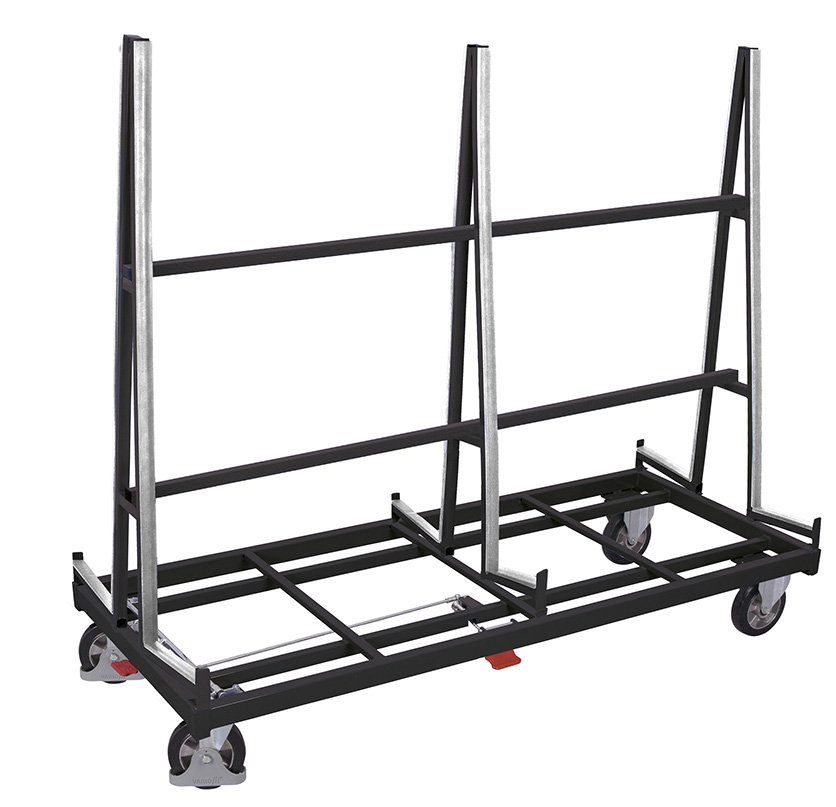 Extraweiter Plattenwagen 2080 × 880 mm mit Gummiauflagen, 1200 kg, RAL 7016, für Lager & Werkstatt Extraweiter Plattenwagen 2080 × 880 mm mit Gummiauflagen, 1200 kg, RAL 7016, für Lager & Werkstatt