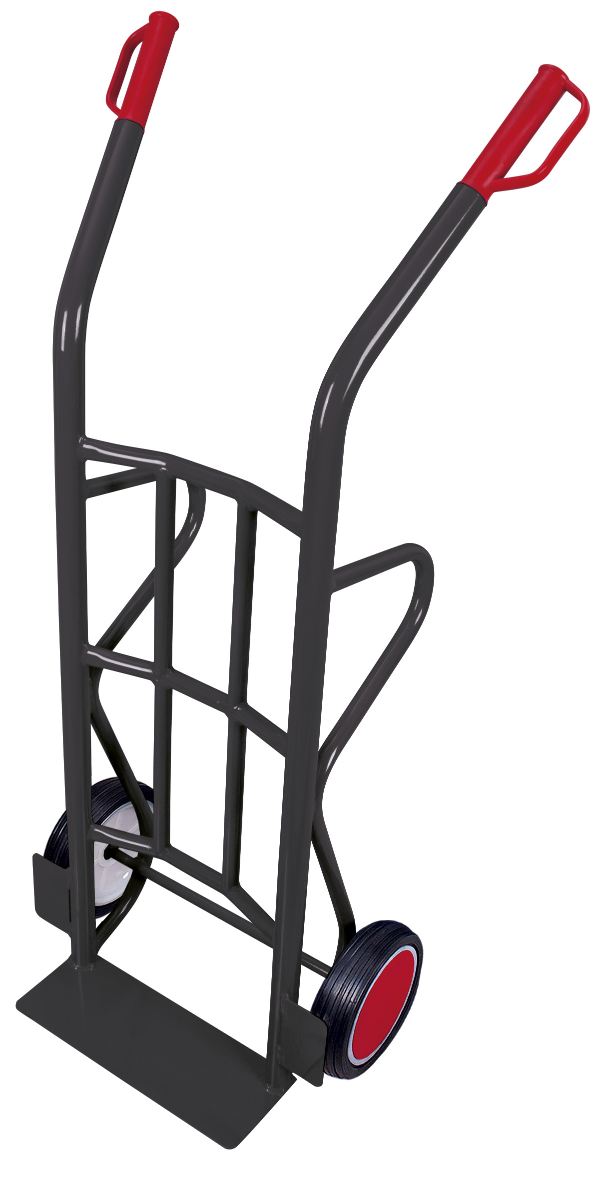 Strapazierfähige Gerätekarre 705 × 575 × 1455 mm mit Vollgummibereifung, Farbe RAL 7016