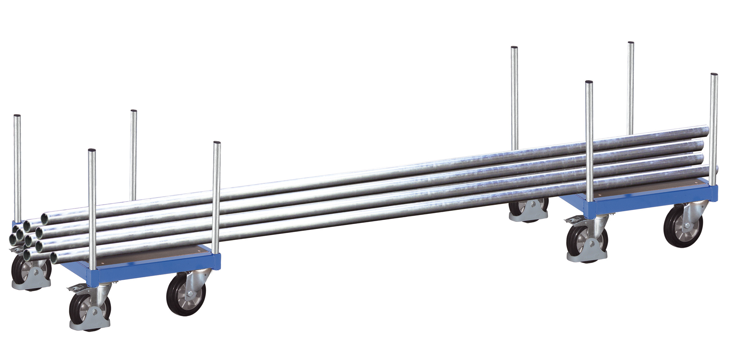 Kompakter Langmaterialroller, 1200 kg Traglast, 700 × 700 × 940 mm, RAL 7016