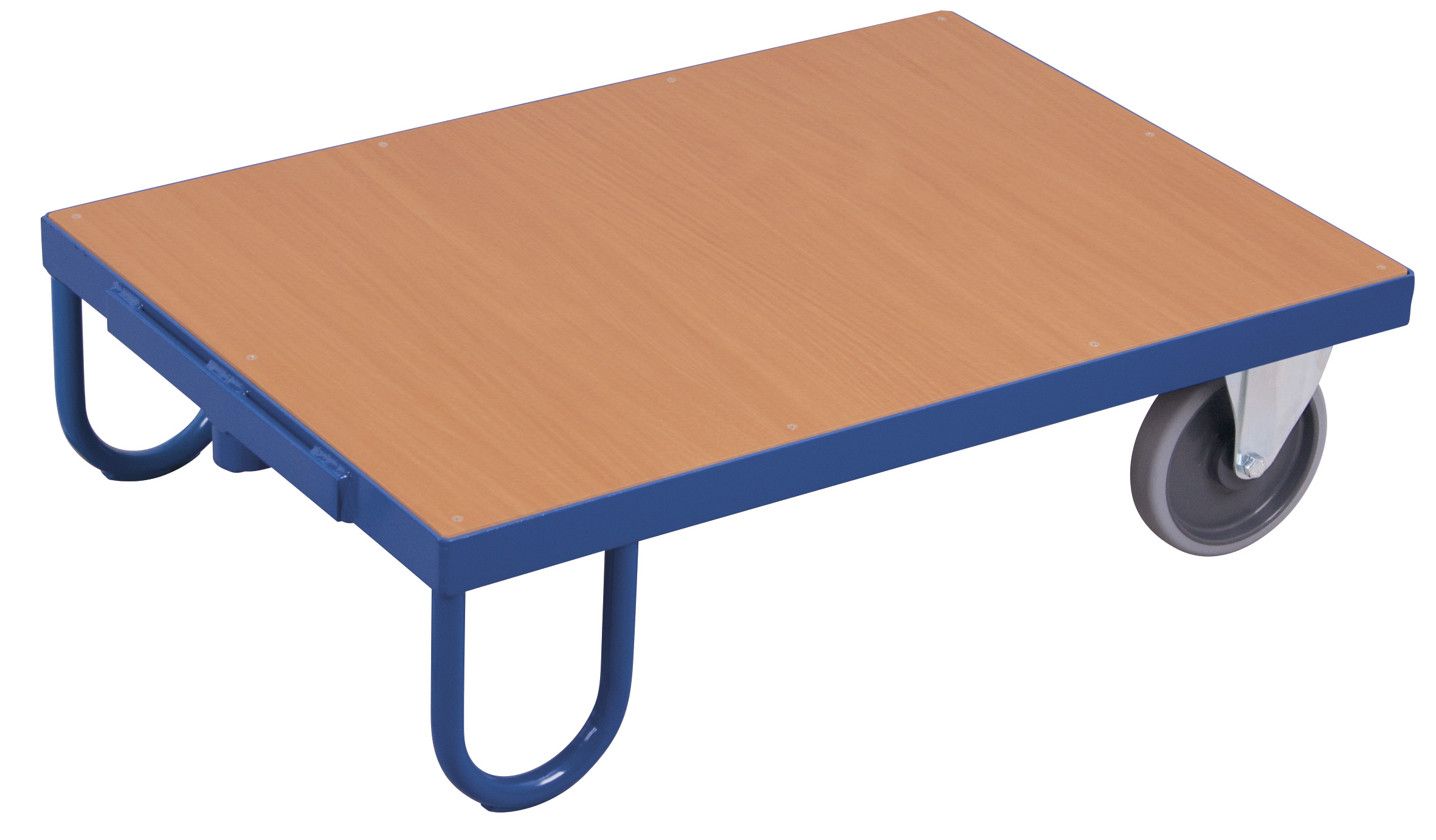 Stabile Rollplatte mit Kugelpfanne, RAL 5010, 500 kg Traglast