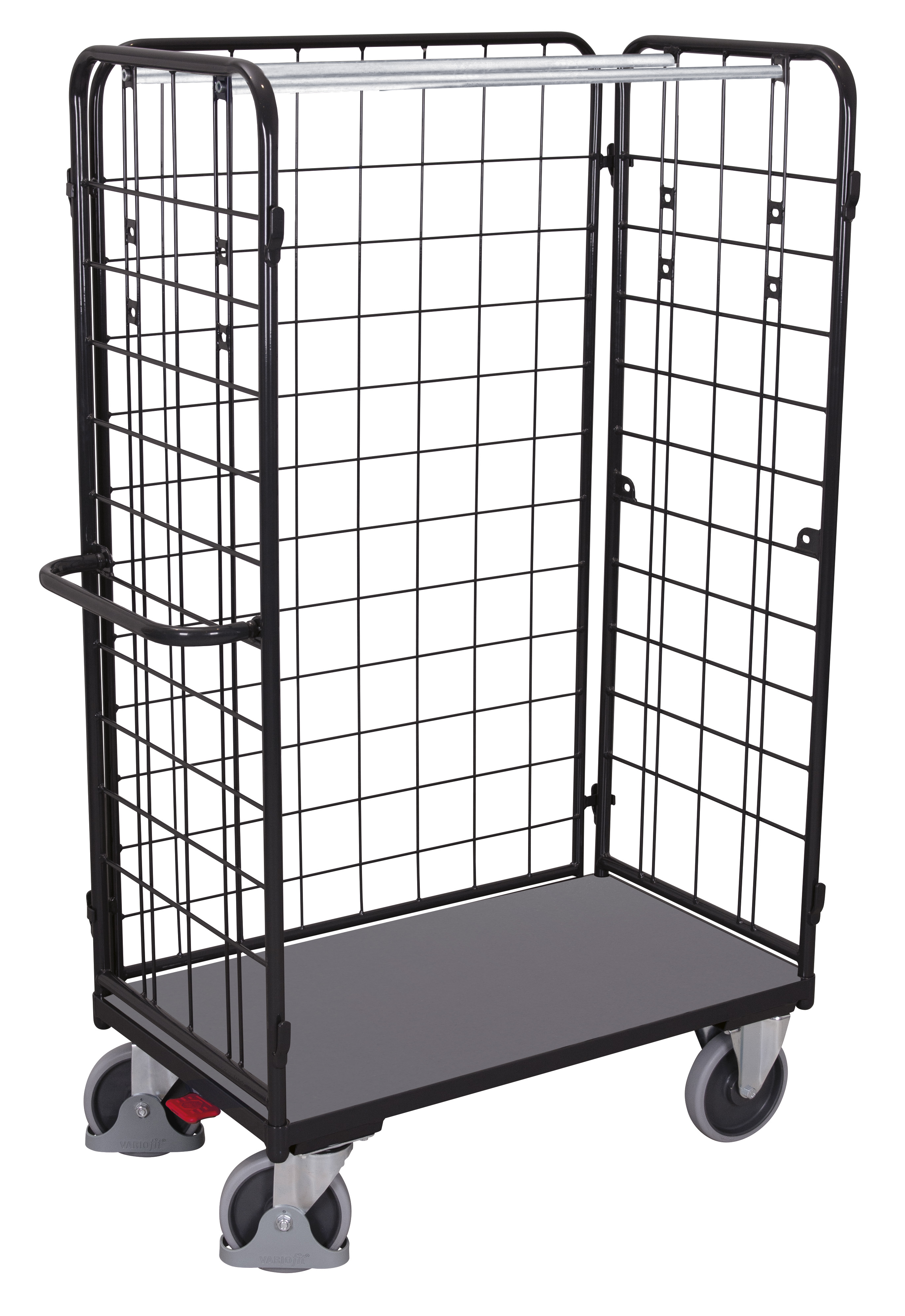 Stabiler Paket-Dreiwandwagen hoch 1040 × 525 × 1780 mm mit vergitterter Längswand, 400 kg Traglast, RAL 7016, ideal für Lager & Versand Voluminöser Paket-Dreiwandwagen hoch 1390 × 825 × 1820 mm mit vergitterter Längswand, 500 kg Traglast, RAL 7016, ideal für Lager & Versand