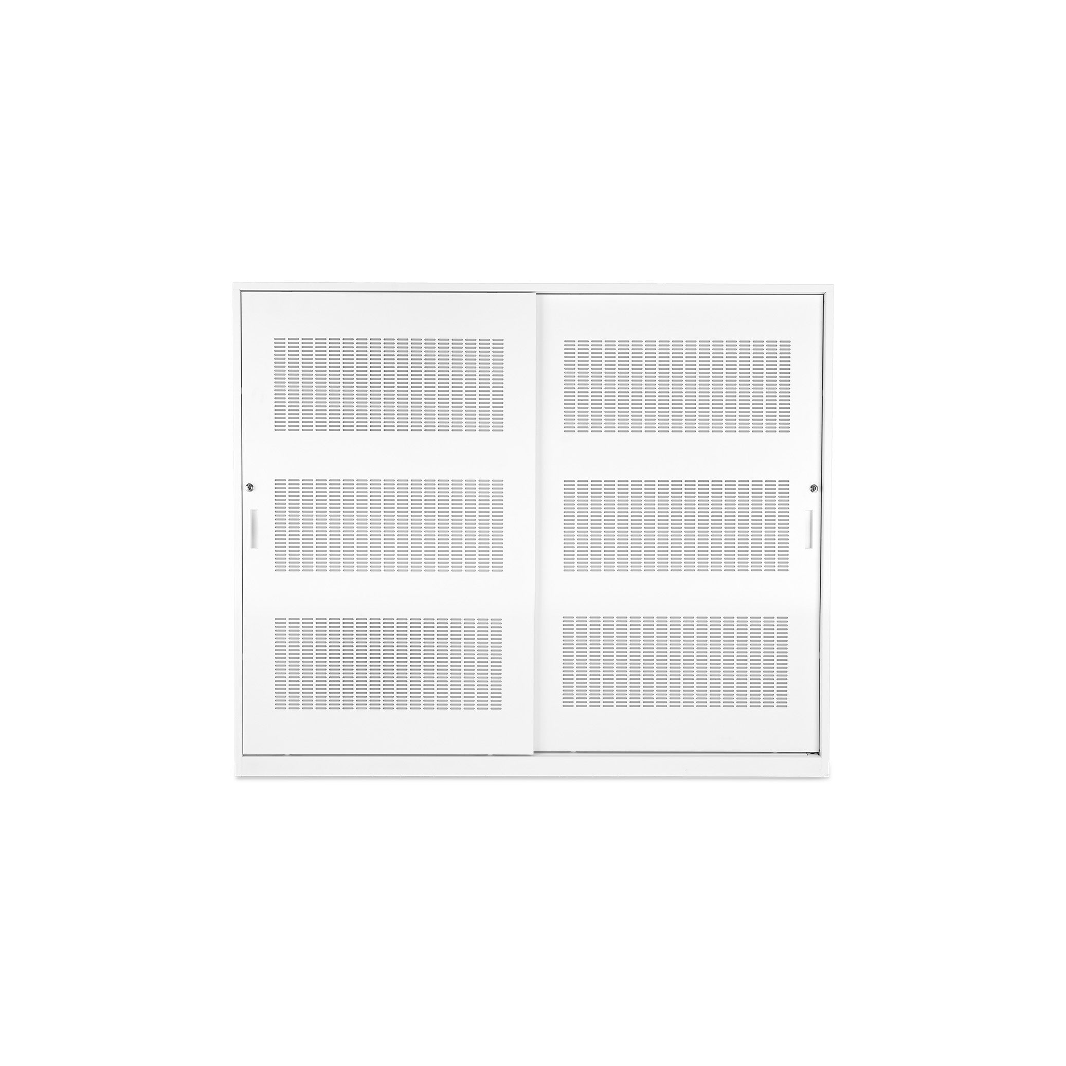 Schallreduzierender Akustikschrank 1600 × 500 × 1200 mm, mit Softclose-Schiebetüren, vlies weiß, 3 OH