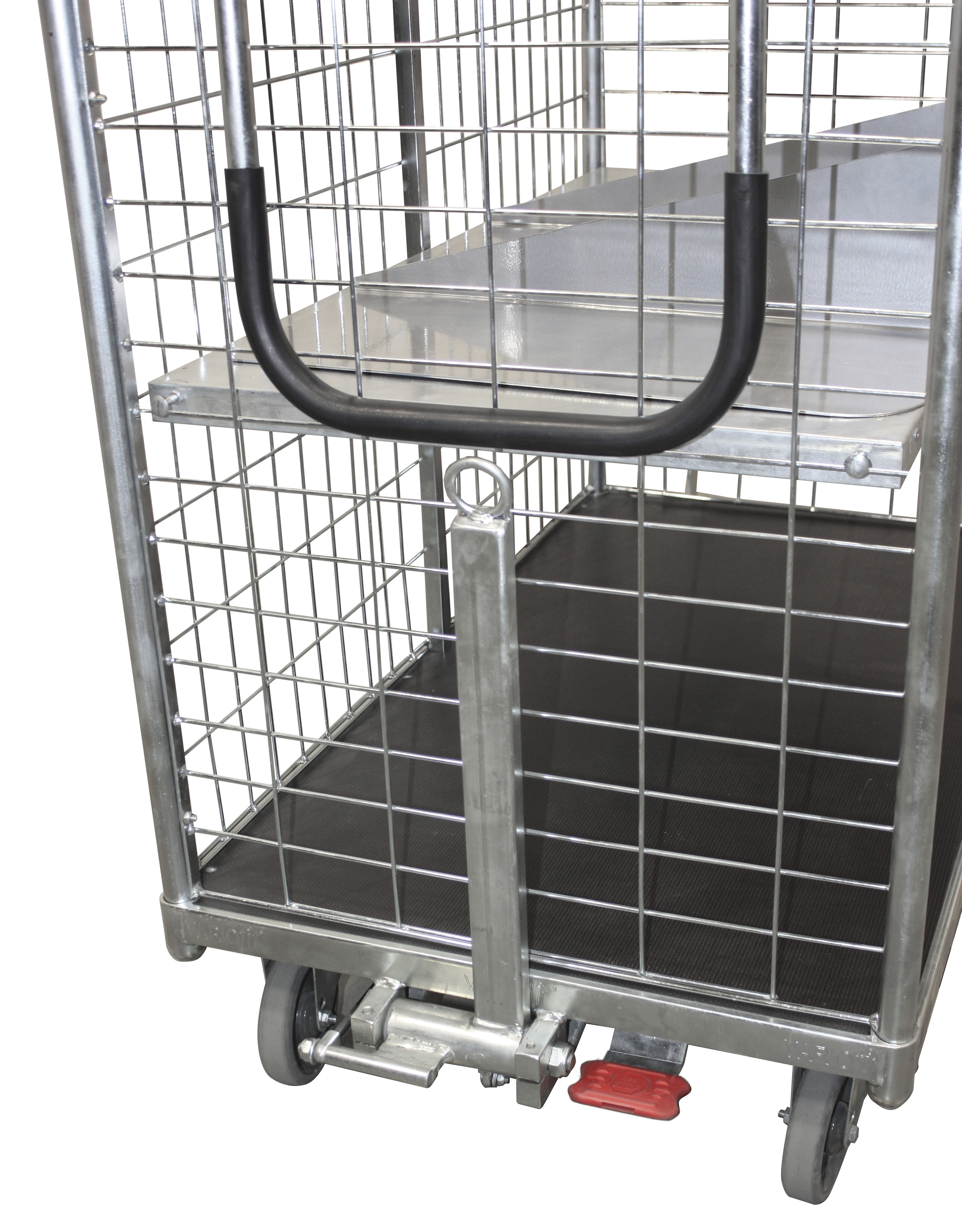 Kupplung und Deichsel für verzinkte Kommissionierwagen mit automatischer Bremsfunktion Kupplung und Deichsel für verzinkte Kommissionierwagen mit automatischer Bremsfunktion