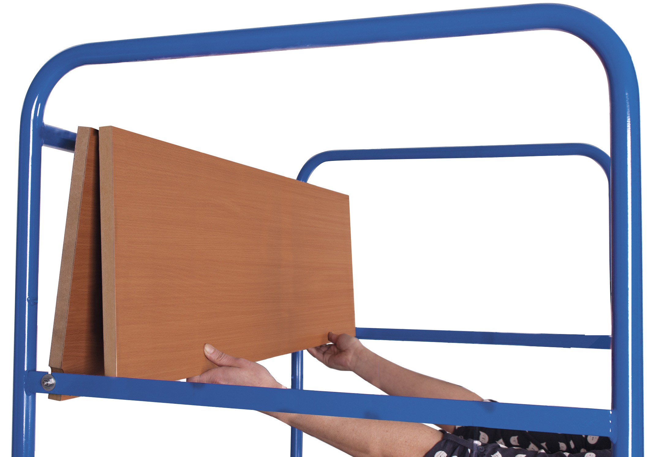 Offener Etagenwagen hoch mit klappbaren Etagenböden, Ladefläche 1175 × 800 mm, RAL 5010, ideal für Lager & Werkstatt
