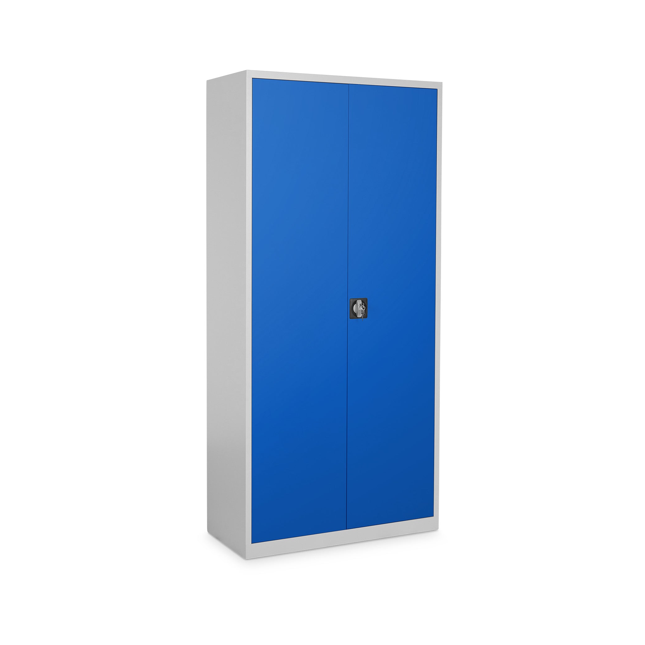 Vielseitiger Kleider-/Aktenschrank 800 × 380 × 1800 mm, 4,5 Ordnerhöhen, Farbe Lichtgrau/Enzianblau