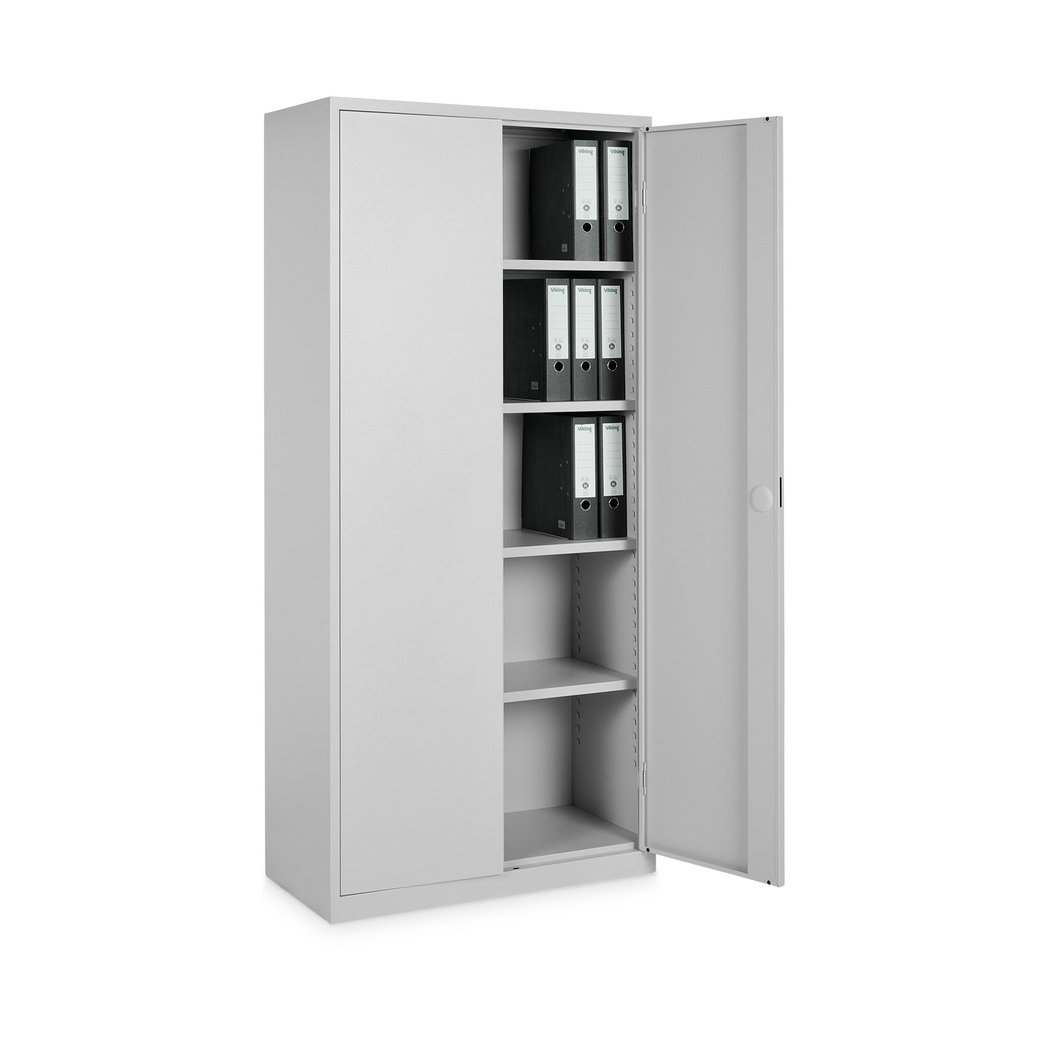 Stahl-Aktenschrank 920 × 420 × 1950 mm (5 Ordnerhöhen), Lichtgrau – robuster Stahlschrank für Büro und Archiv