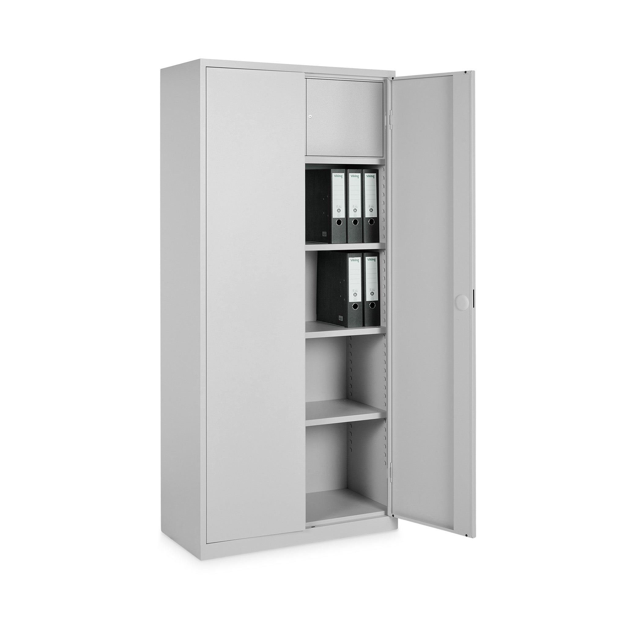 Flügeltürenschrank mit Wertfach 920 × 420 × 1950 mm, 5 Ordnerhöhen, Farbe Lichtgrau/Lichtgrau Flügeltürenschrank mit Wertfach 920 × 420 × 1950 mm, 5 Ordnerhöhen, Farbe Lichtgrau/Lichtgrau