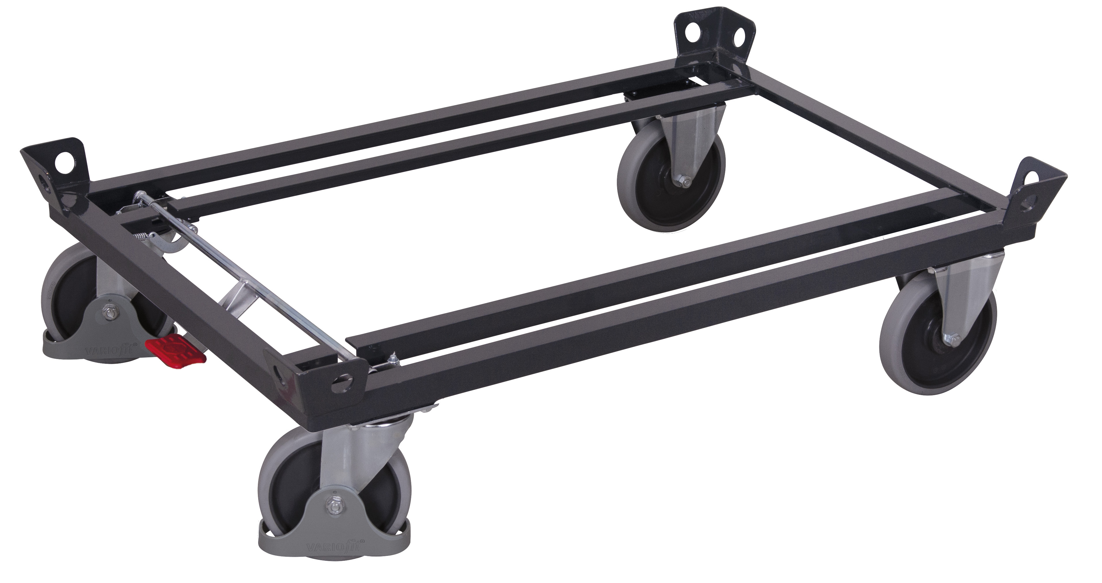 Strapazierfähiges Fahrgestell 1070 × 870 × 350 mm für Europaletten und Gitterboxen, RAL 7016